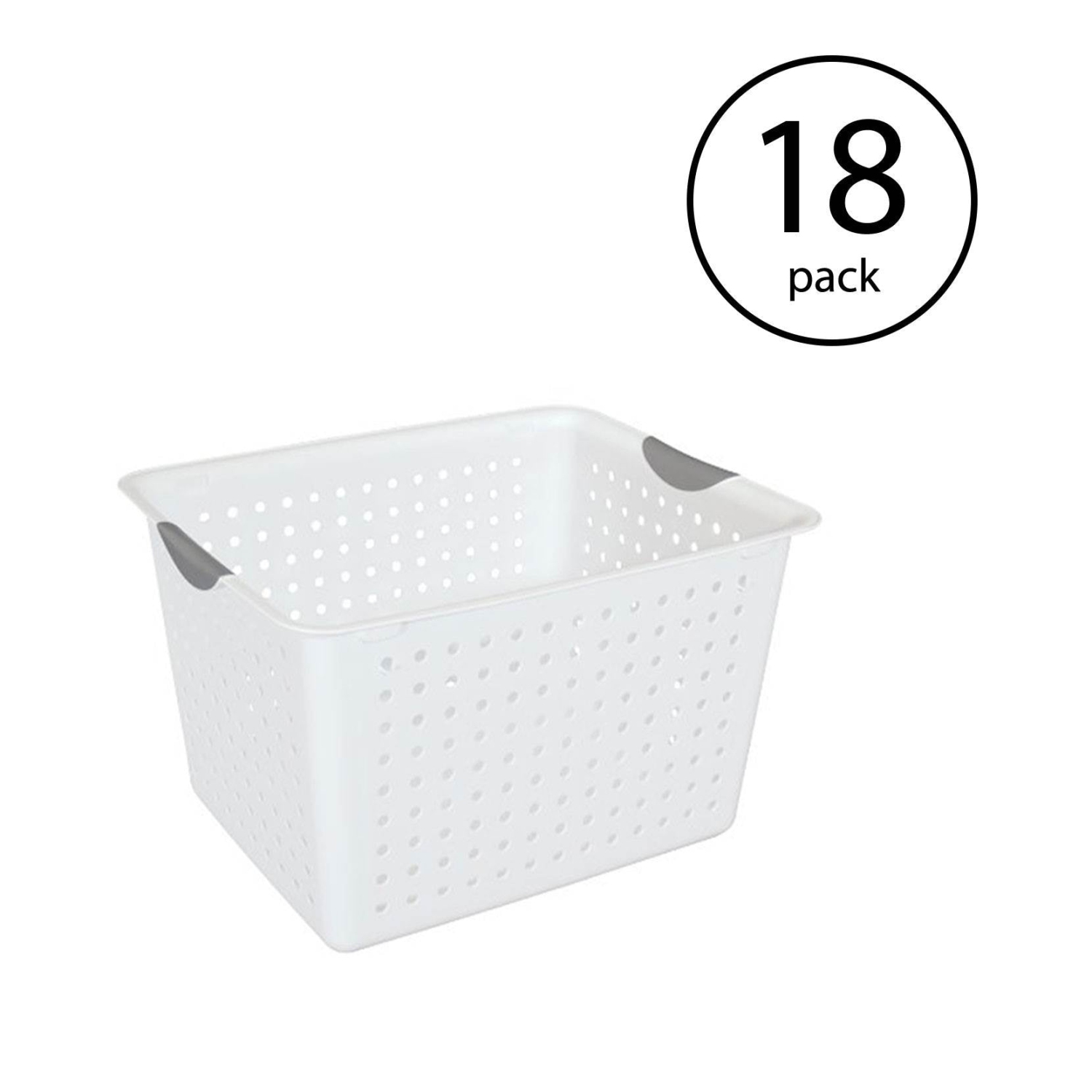 Sterilite Deep Ultra Plastic Storage Bin Organizer Basket with Handles