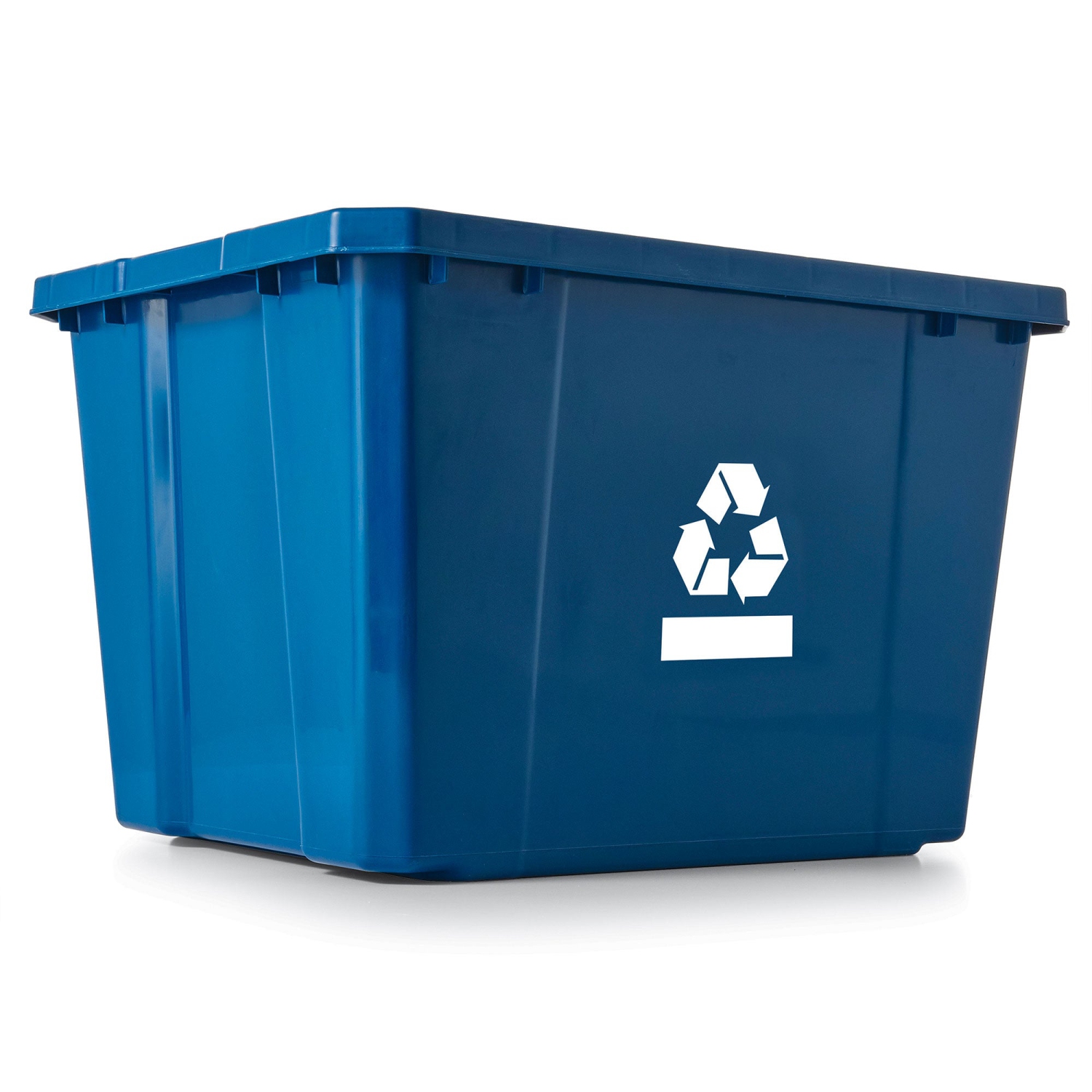 Gracious Living Medium Curbside Blue Box 17 Gallon Home Recycling Bin