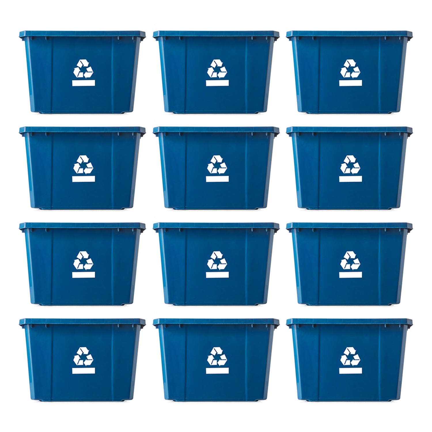 Gracious Living Medium Curbside Blue Box 17 Gallon Home Recycling Bin