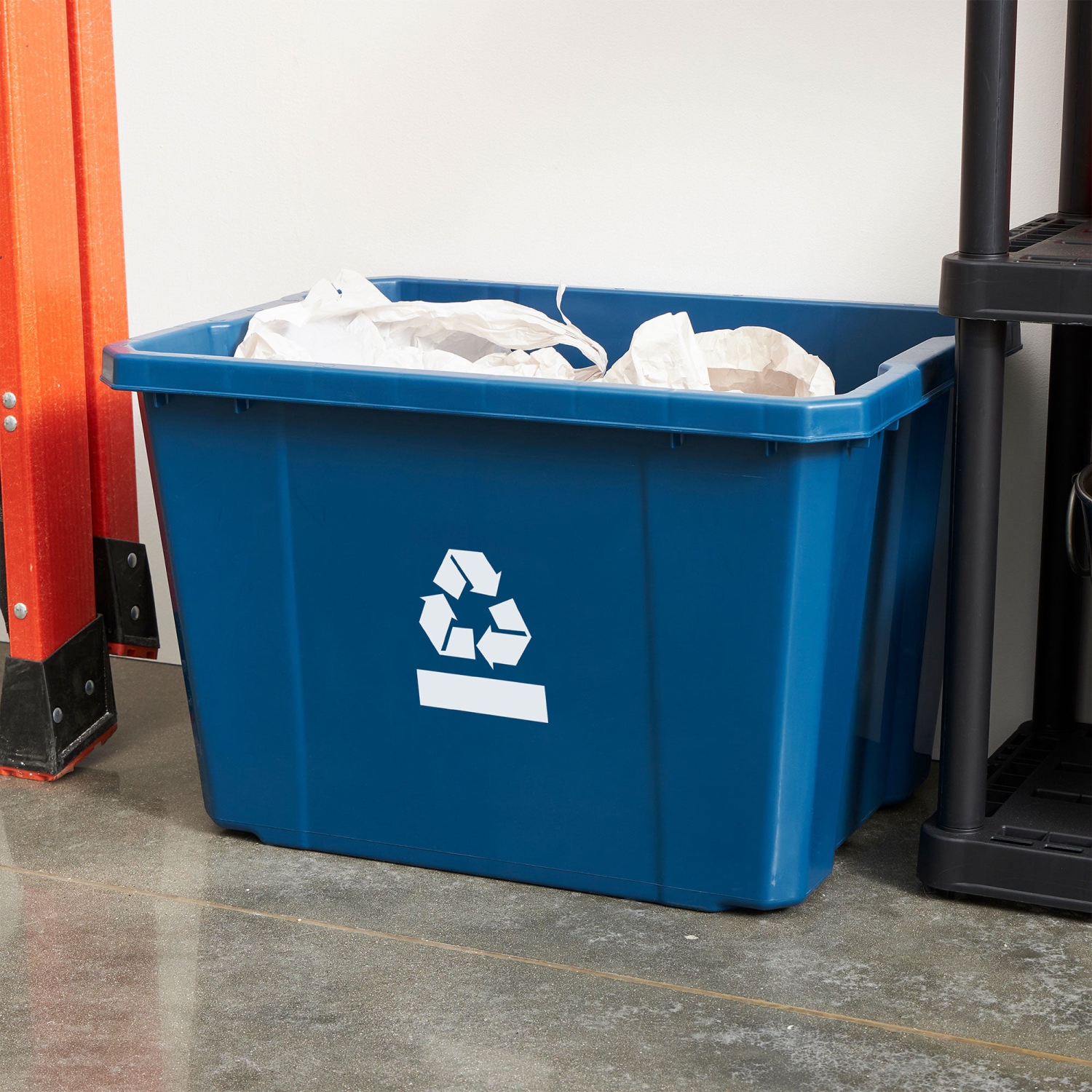 Gracious Living Medium Curbside Blue Box 17 Gallon Home Recycling Bin
