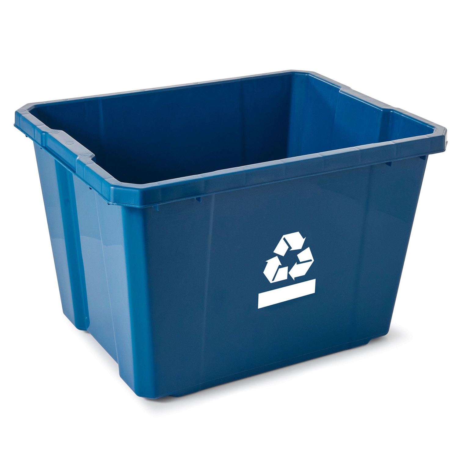 Gracious Living Medium Curbside Blue Box 17 Gallon Home Recycling Bin