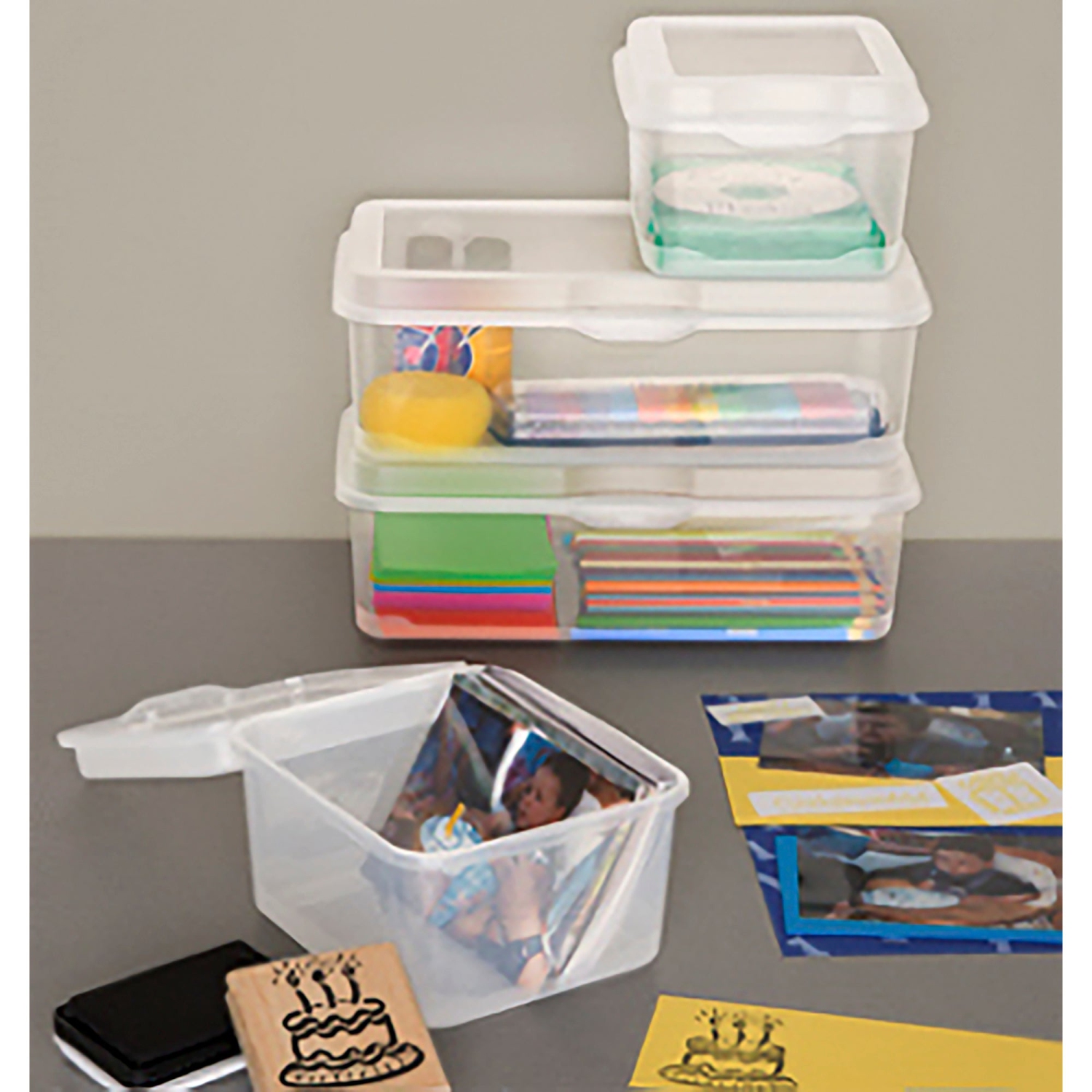 Sterilite Clear Plastic Flip Top Latching Storage Box Container w/ Lid