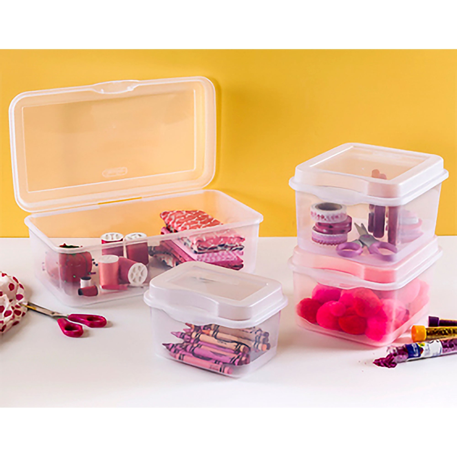 Sterilite Clear Plastic Flip Top Latching Storage Box Container w/ Lid