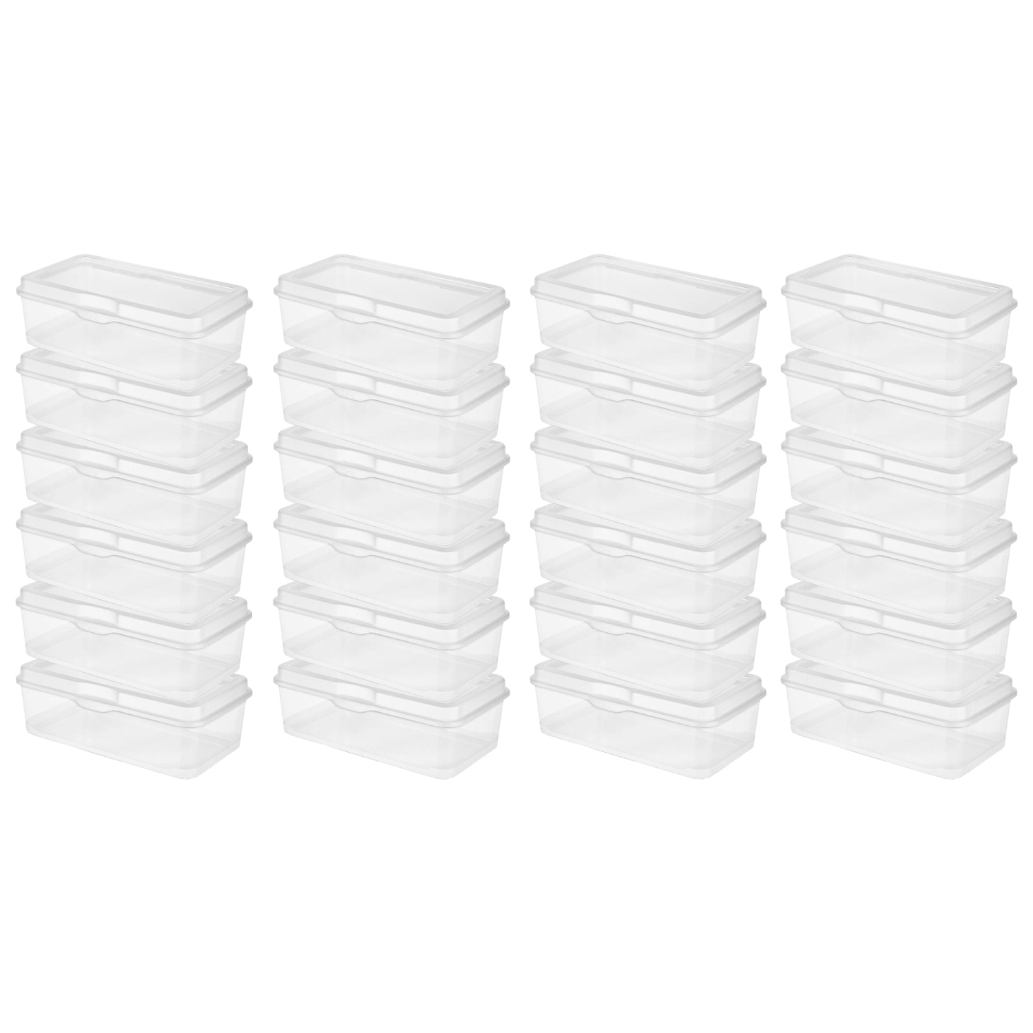 Sterilite Plastic Stacking FlipTop Latching Storage Box Container, Clear 24 Pack