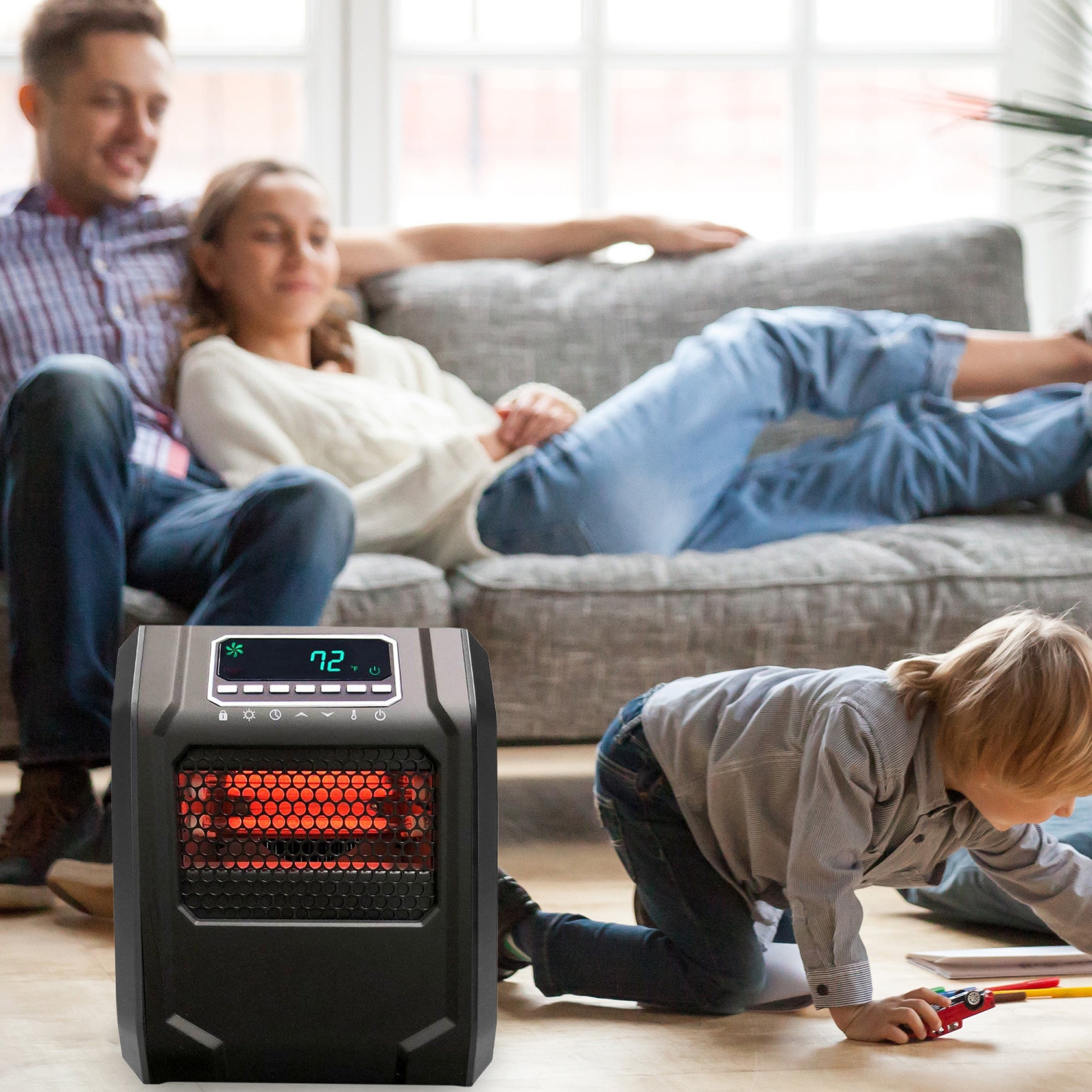 Lifesmart – Chaufferette infrarouge électrique à quartz 4 éléments 1500&nbsp;W, intérieur