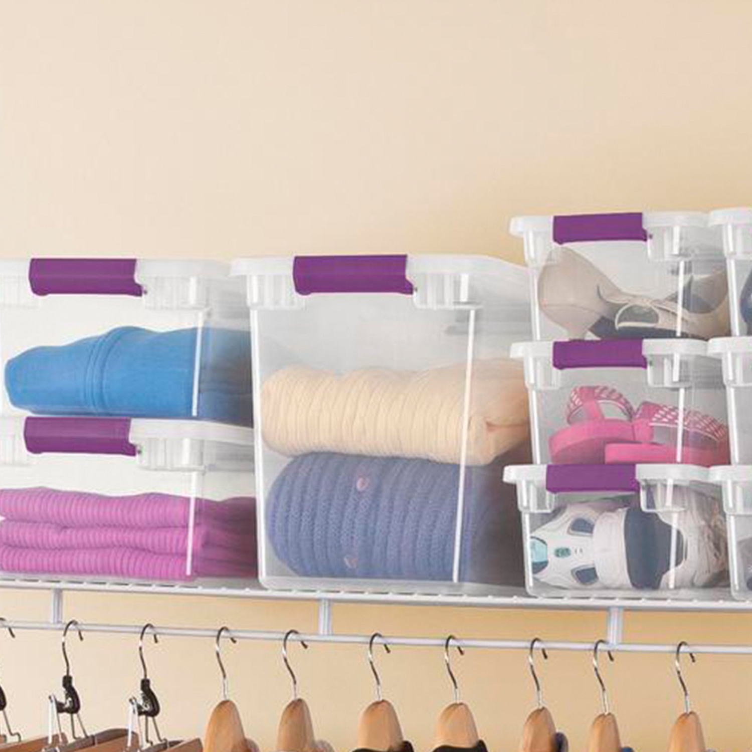 Sterilite 27 Qt ClearView Latch Storage Stackable Bin with Latching Lid, 24 Pack