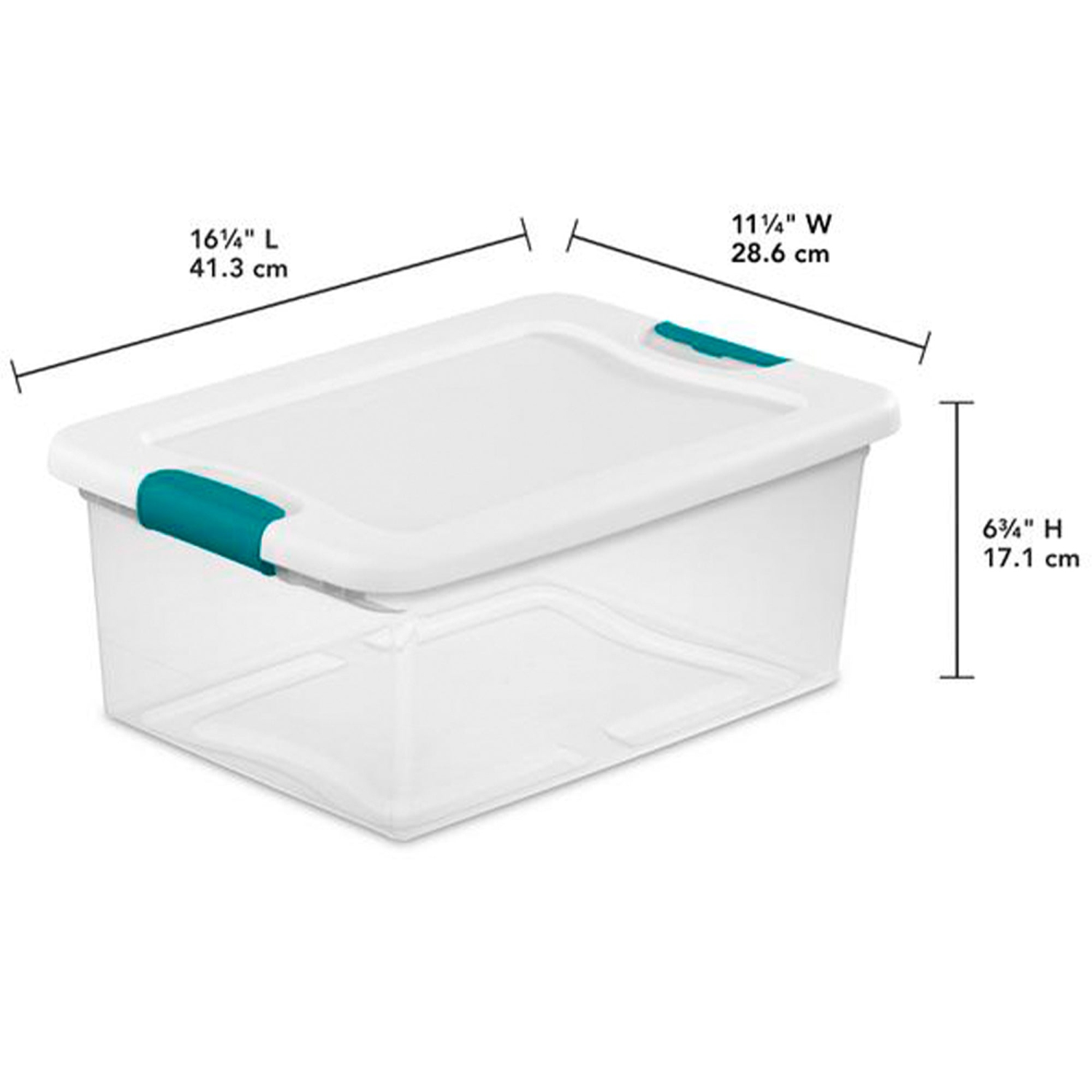 Sterilite 15 Quart Latching Storage Box, Stackable Bin with Latch Lid, 12 Pack