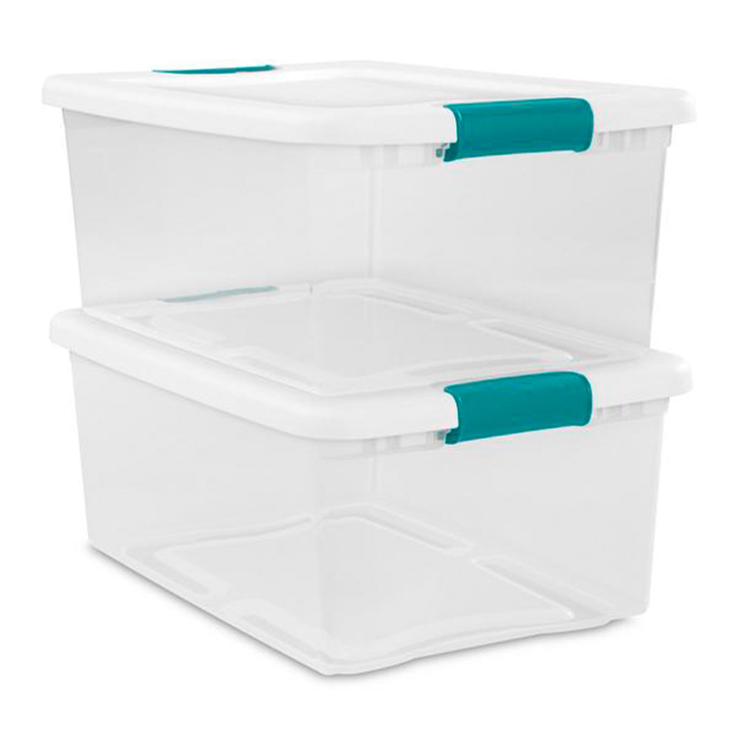 Sterilite 15 Quart Latching Storage Box, Stackable Bin with Latch Lid, 12 Pack
