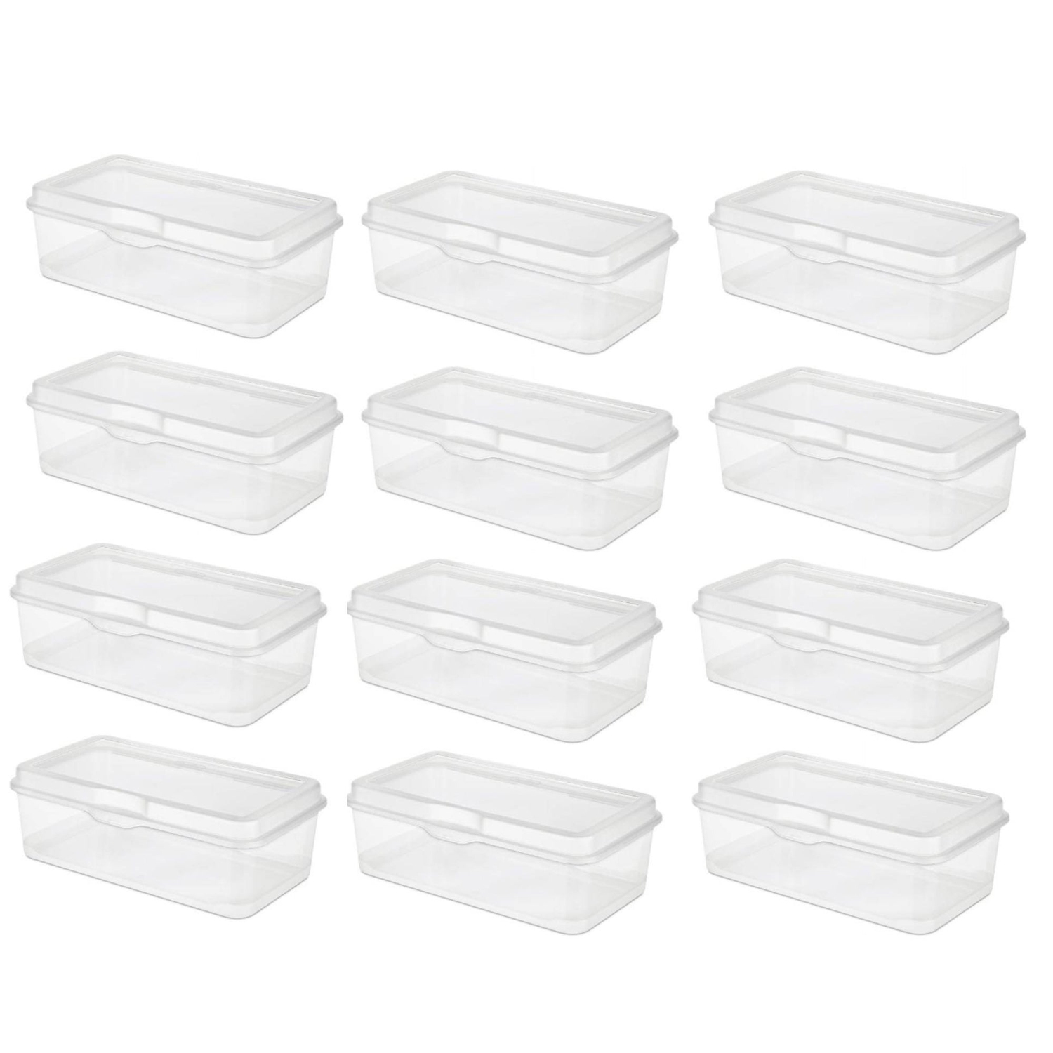 Sterilite Plastic Stacking FlipTop Latching Storage Container, Clear,