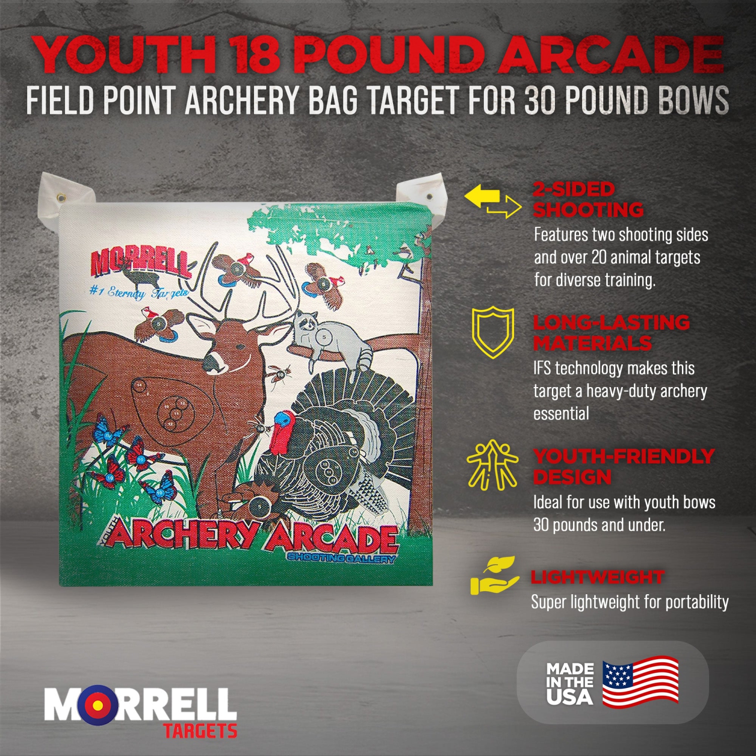 Morrell – cible de sac d’Archérie Field point Arcade 18 livres pour jeunes, 30 livres de boucles