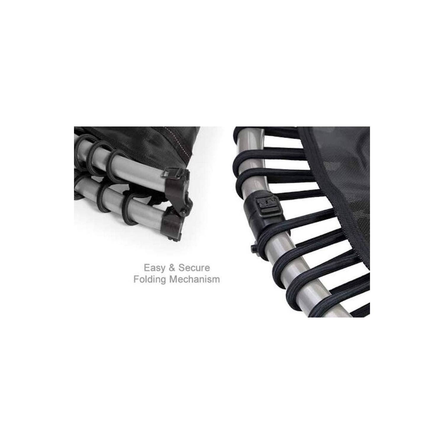 JumpSport – trampoline d’intérieur pliable et léger de 39 po, noir, 350F lb