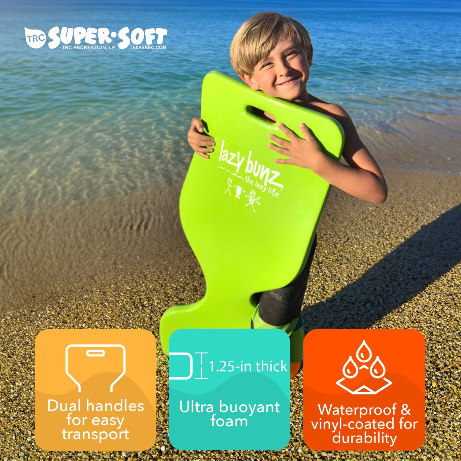 TRC Recreation – selle de piscine Lazy Bunz en mousse, orange coucher de soleil