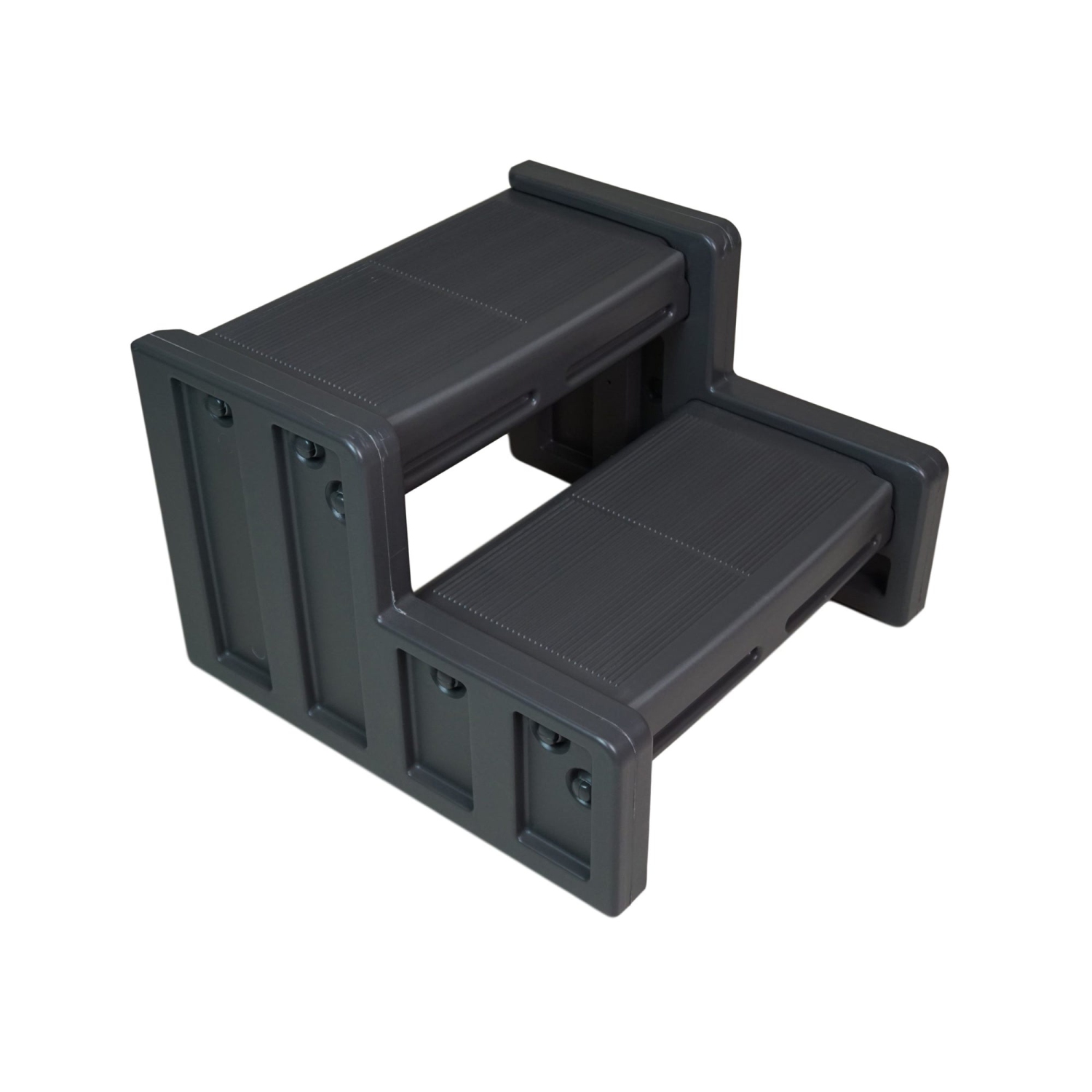 Vinyle Works – bain bouillonnant tout usage de 22 po en résine pour la maison Junior, avec marches, noir