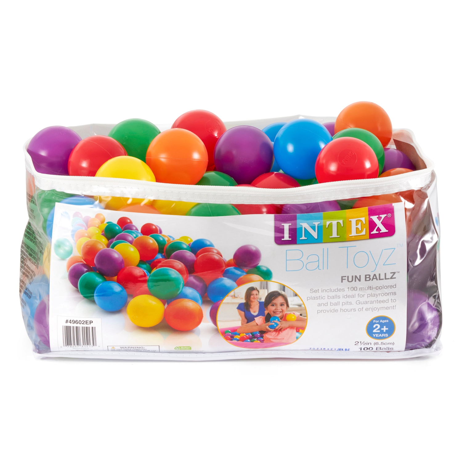 100-Pack Intex Small Plastic Multi-Colored Fun Ballz For A Ball Pit
