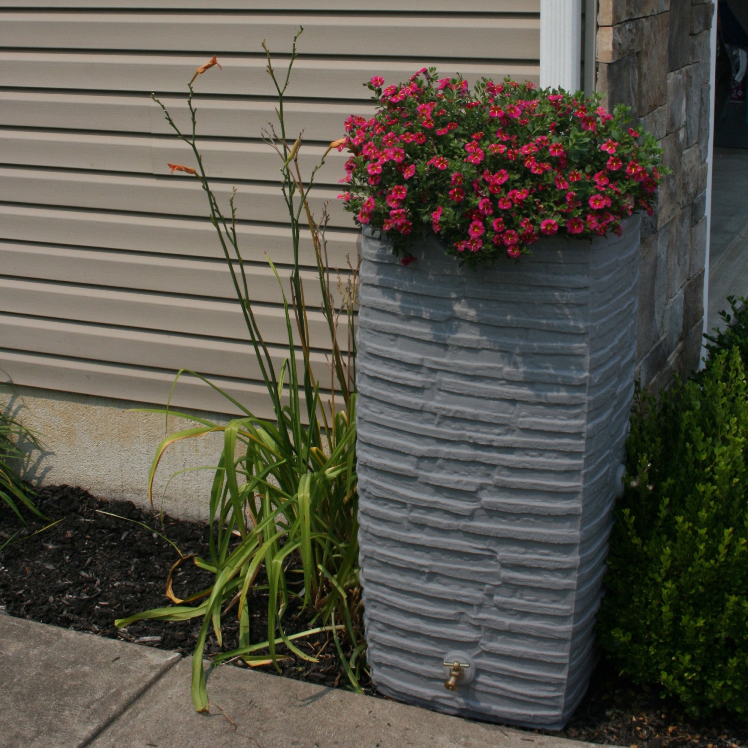 Good Ideas – Rain Saver, Riverwalk, 50 gallons, granite foncé