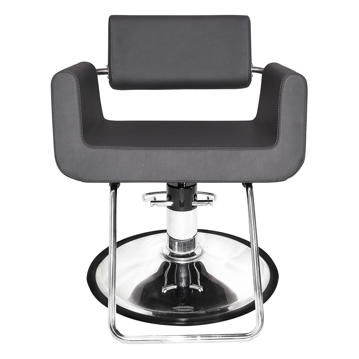 Chaise de style professionnel Chrome Brooklyn avec coussins en mousse haute densité, gris