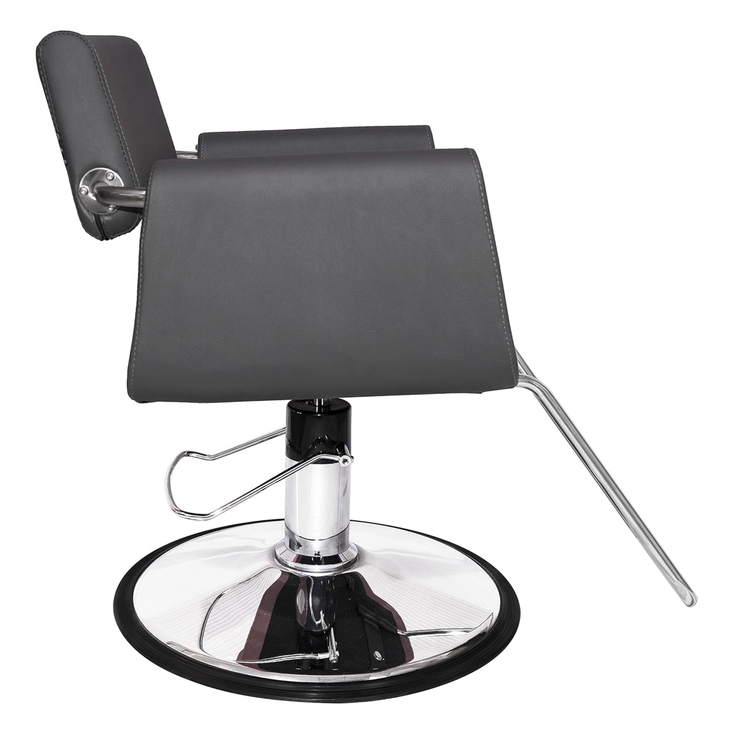 Chaise de style professionnel Chrome Brooklyn avec coussins en mousse haute densité, gris