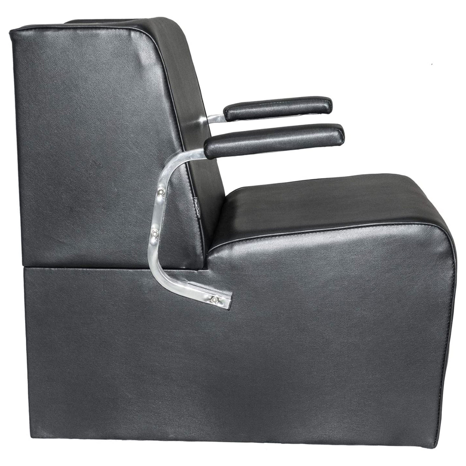 PureSana – Chaise sèche-cheveux à plateforme professionnelle en vinyle Anastasia, chrome, noir