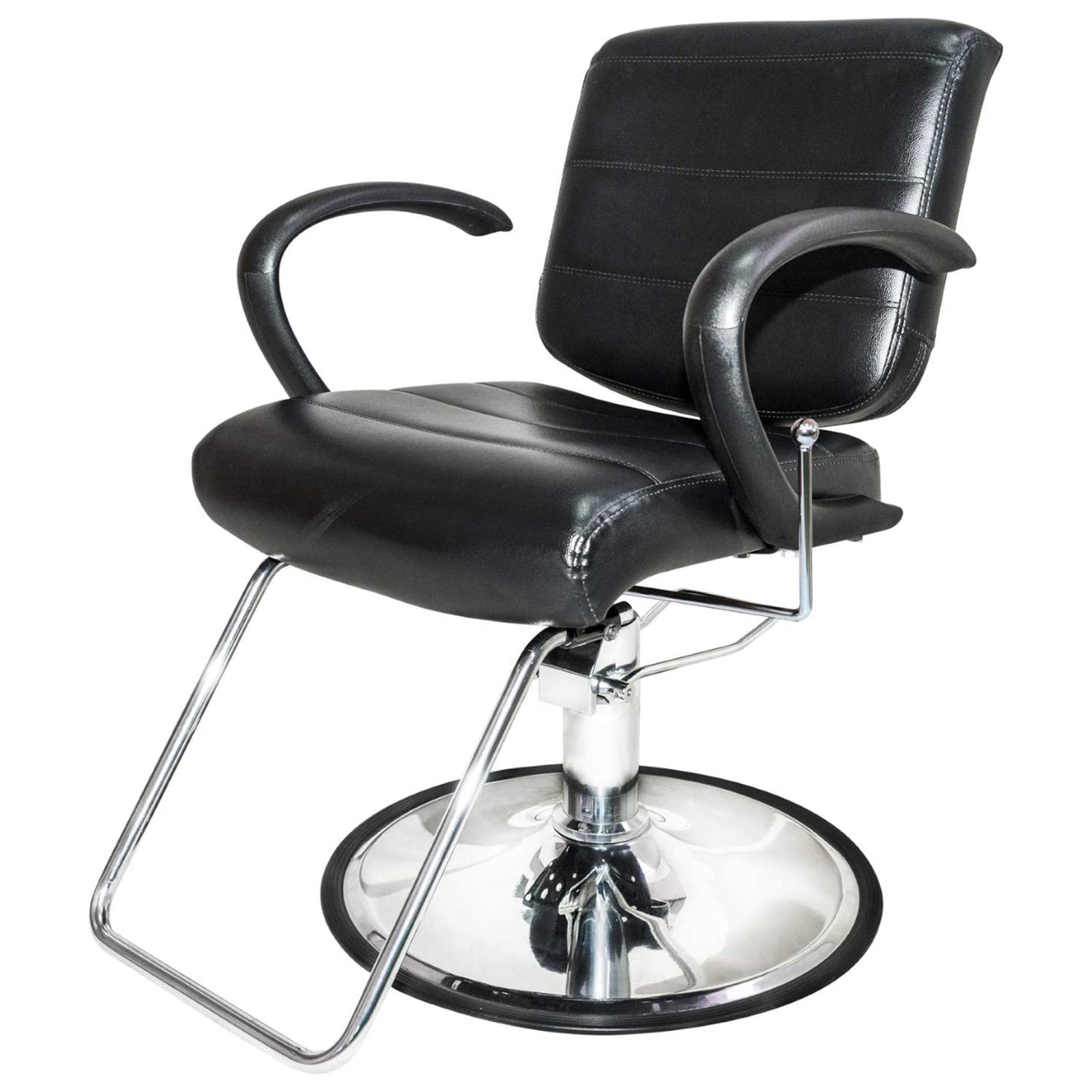 Puregana – Chaise de salon professionnel tout usage Kyler 360 degrés, chrome, noir