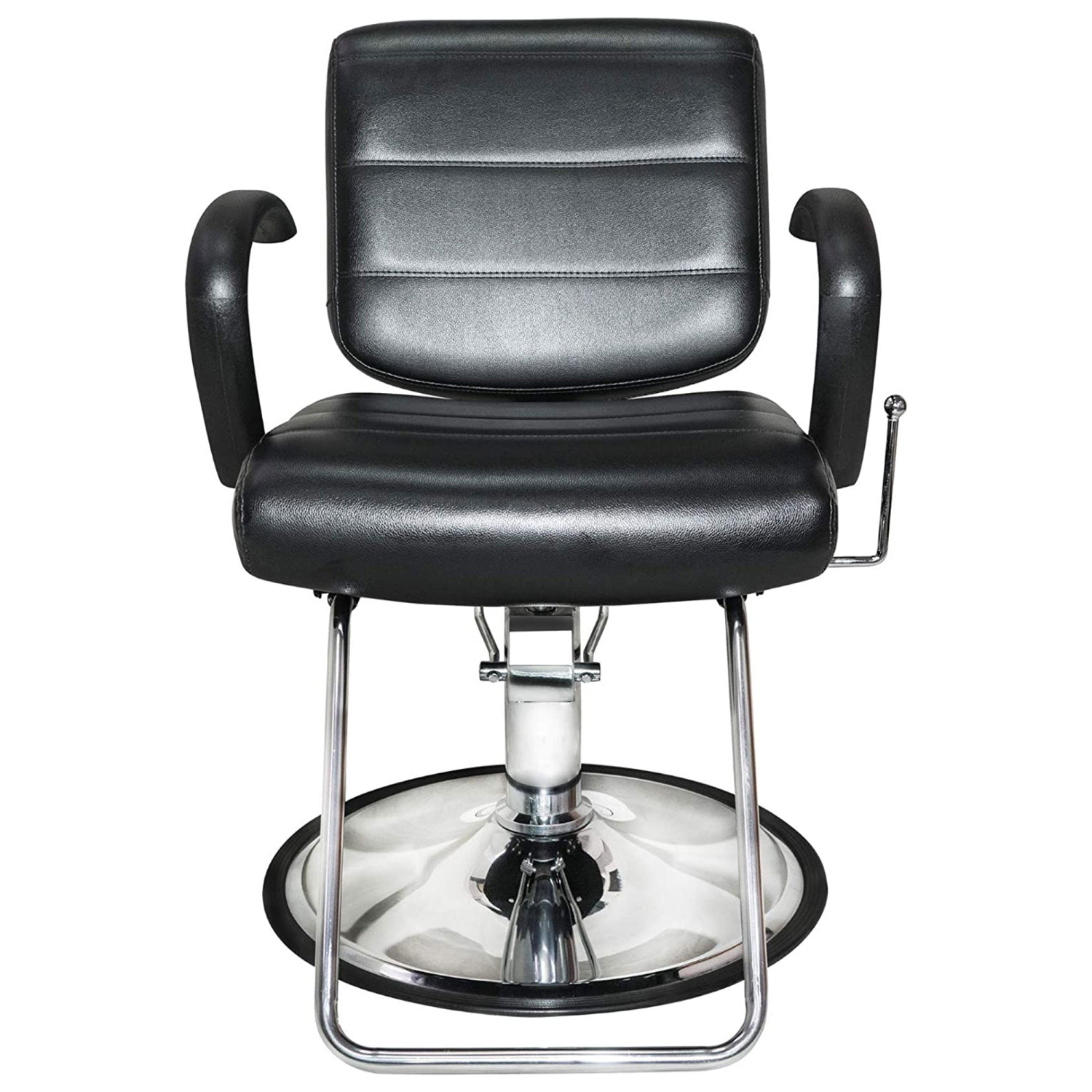 Puregana – Chaise de salon professionnel tout usage Kyler 360 degrés, chrome, noir