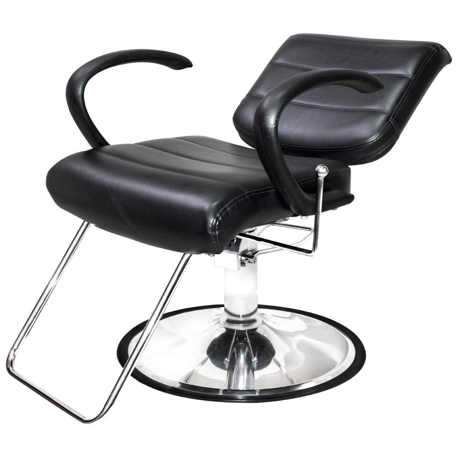 Puregana – Chaise de salon professionnel tout usage Kyler 360 degrés, chrome, noir