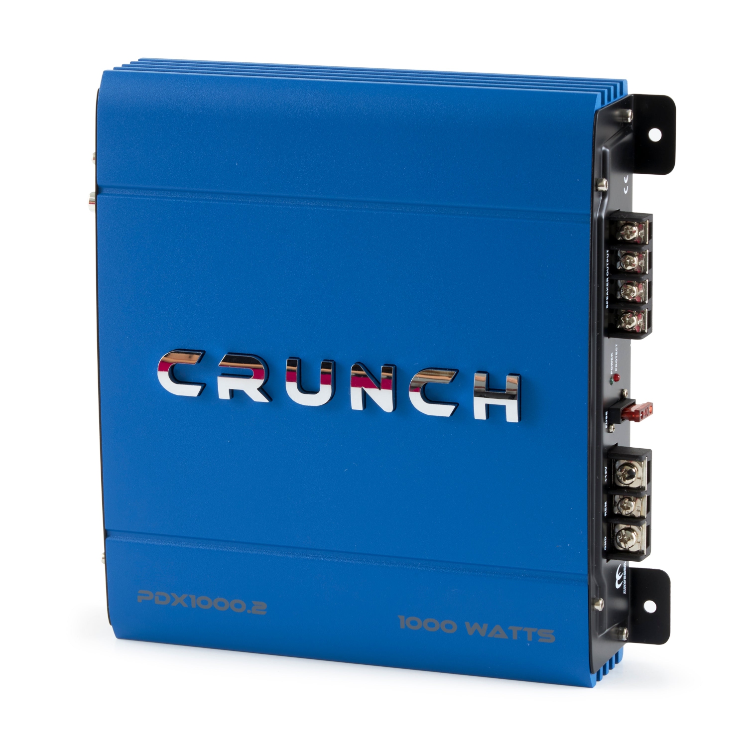 Amplificateur stéréo pour l'auto 2 canaux 1000 W PowerDriveX de Crunch, exclusivité, bleu A/B.