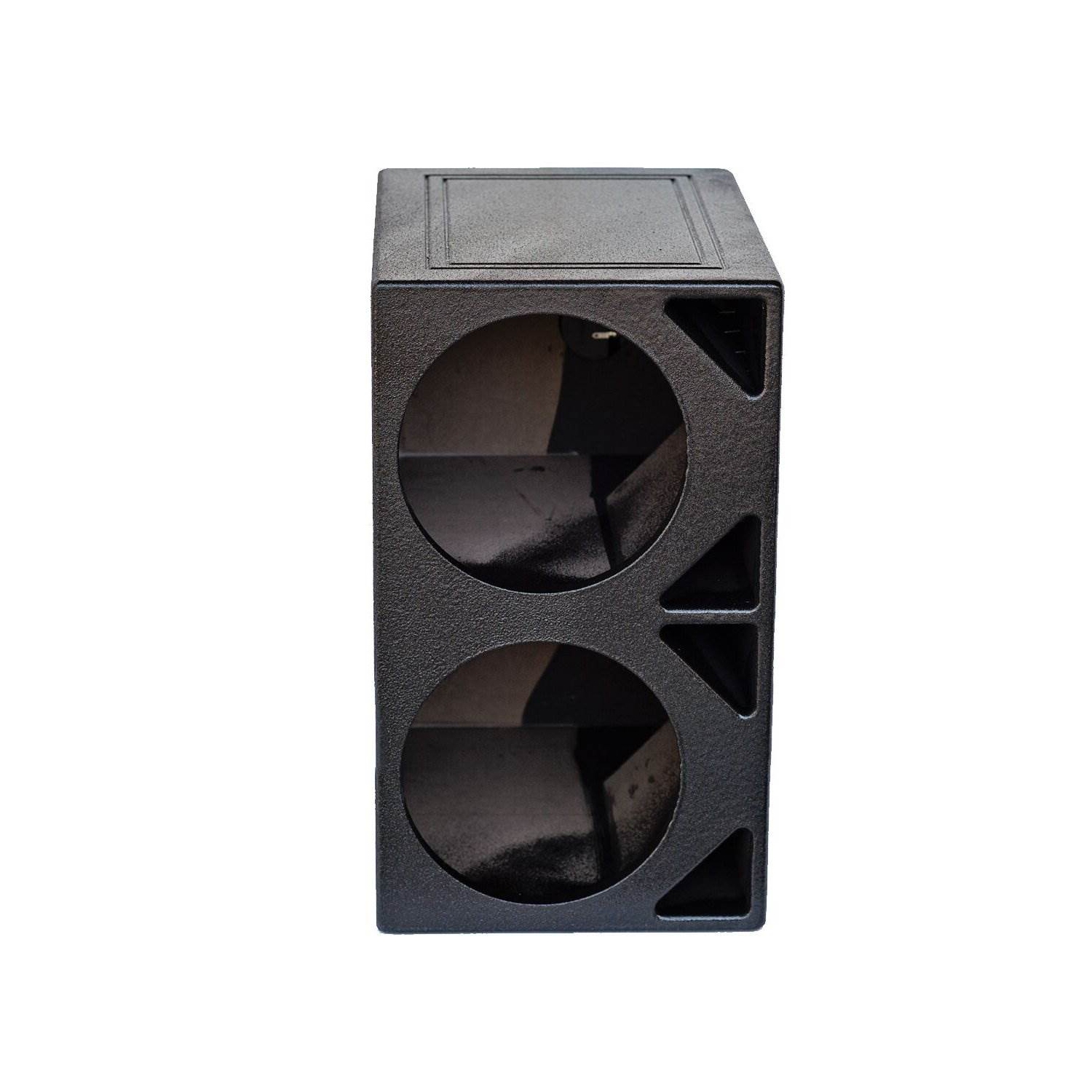 QPower QBOMB10TB Dual 10 Inch Triangle Ported Subwoofer Box w/ Bedliner Spray