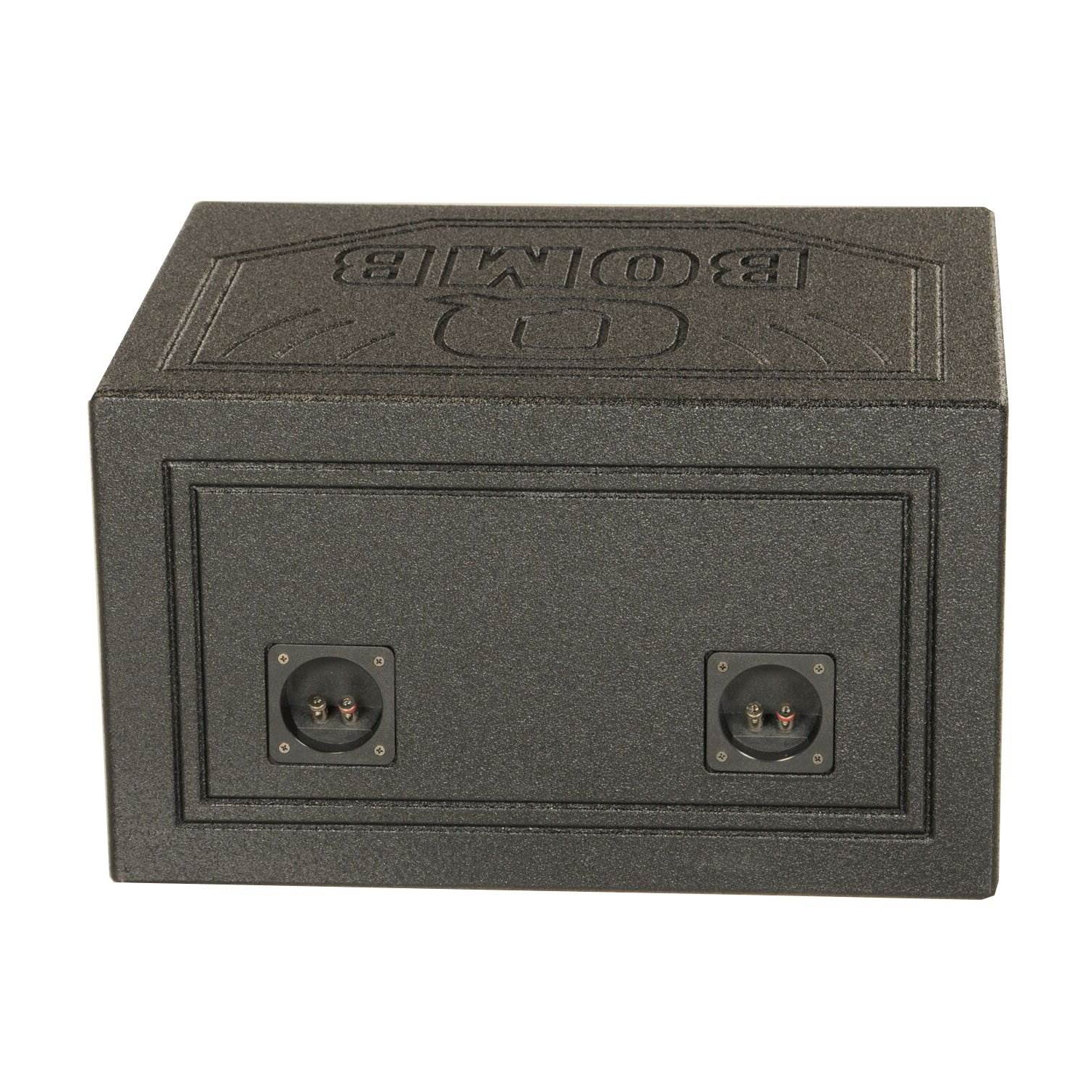 QPower QBOMB10TB Dual 10 Inch Triangle Ported Subwoofer Box w/ Bedliner Spray