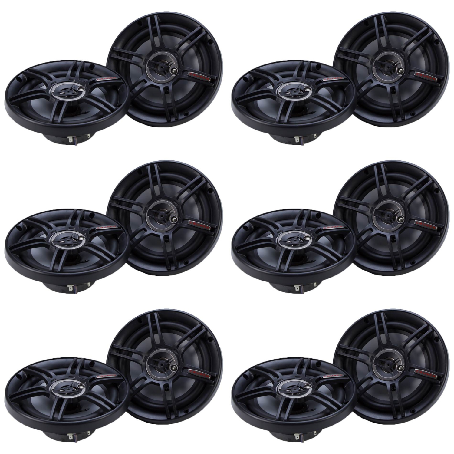 Crunch CS-653 300 Watts 6.5-Inch 3-Way 4 Ohms Steel Basket CS Speakers (12 Pack)