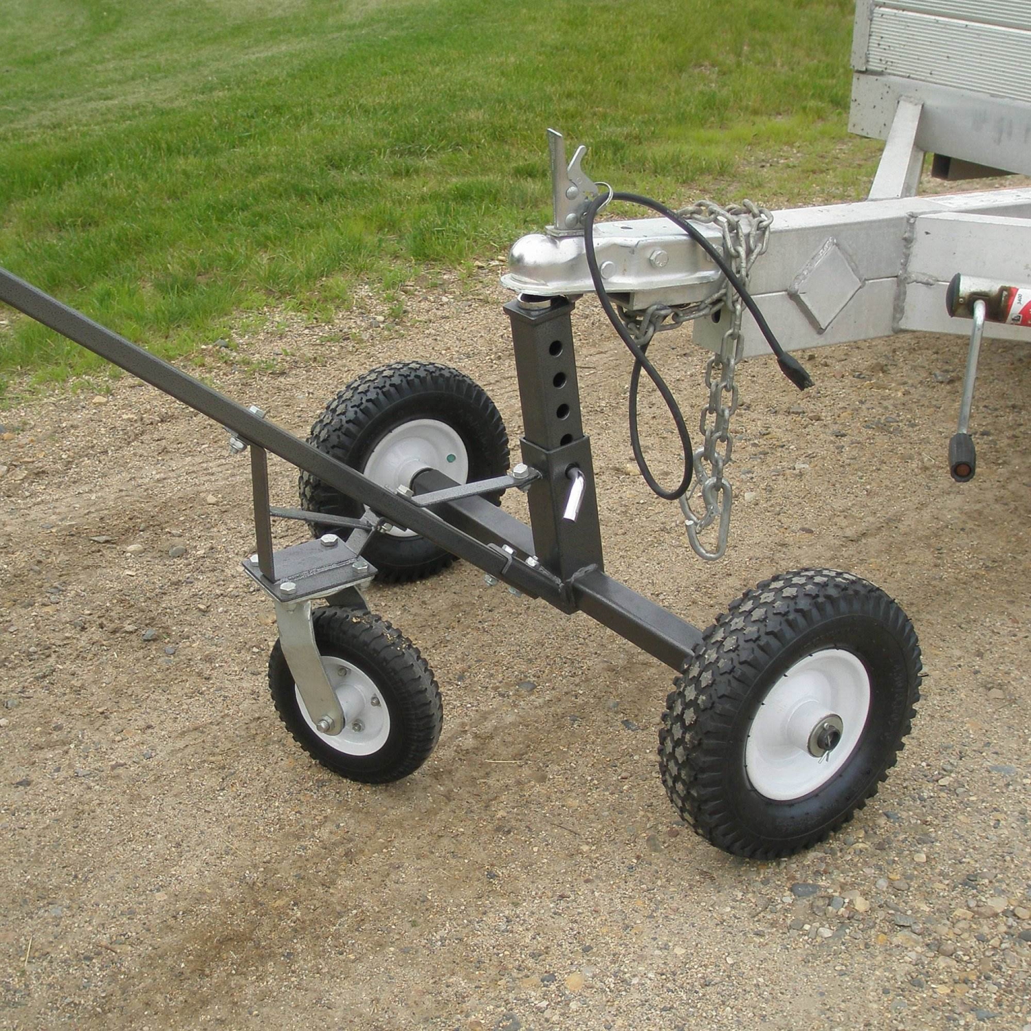 Tow Tuff Adjustable Solid Steel 800 lb Capacity Trailer Dolly w/ Caster