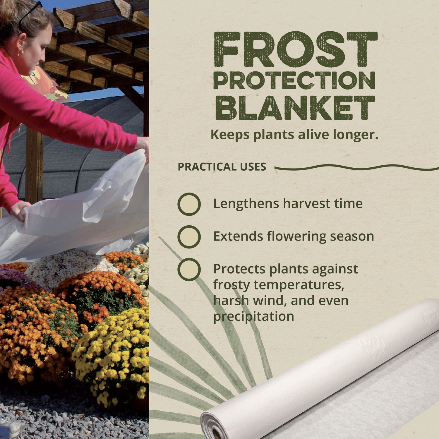 DeWitt N-Sulate 12' x 250' Plant Cover Freeze Protection Frost Blanket,