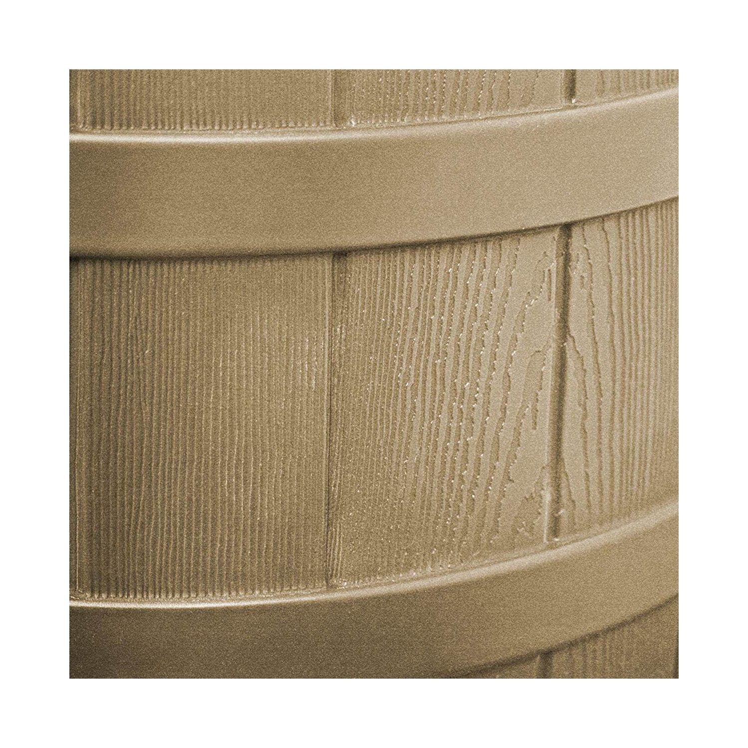 Good Ideas Rain Wizard 50 Gallon Plastic Rain Barrel Water Collector, Khaki