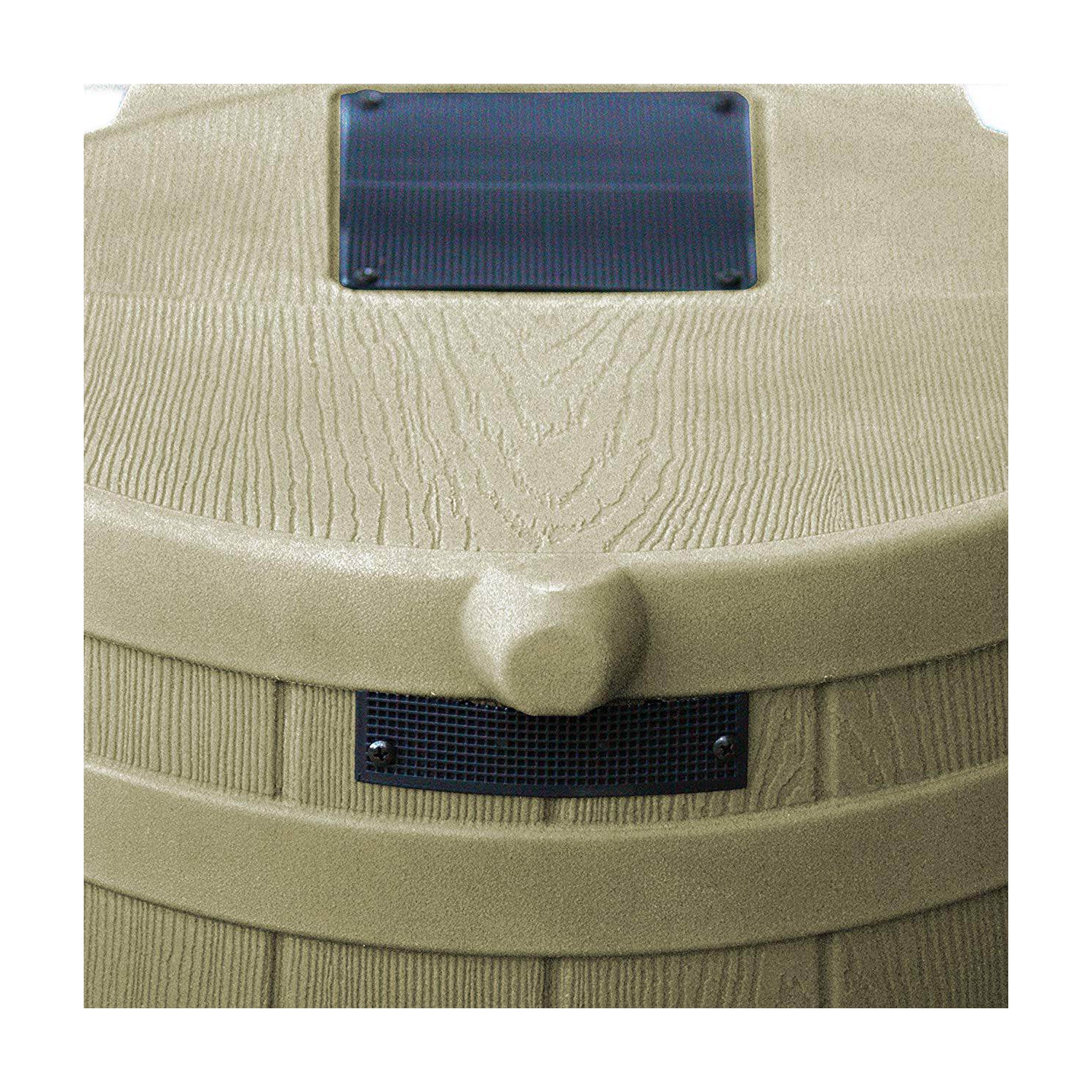 Good Ideas Rain Wizard 50 Gallon Plastic Rain Barrel Water Collector, Khaki