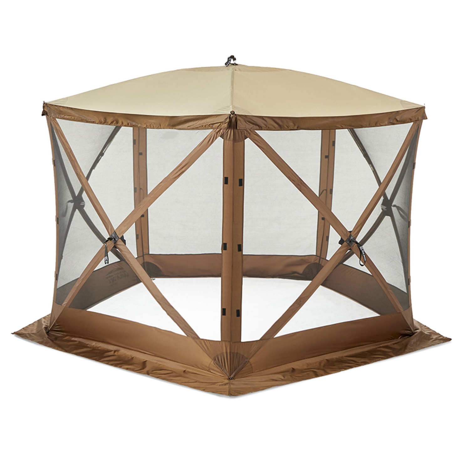 Abri de camping portatif d'extérieur CLAM Quick Set Venture, 9 x 9 pi, brun