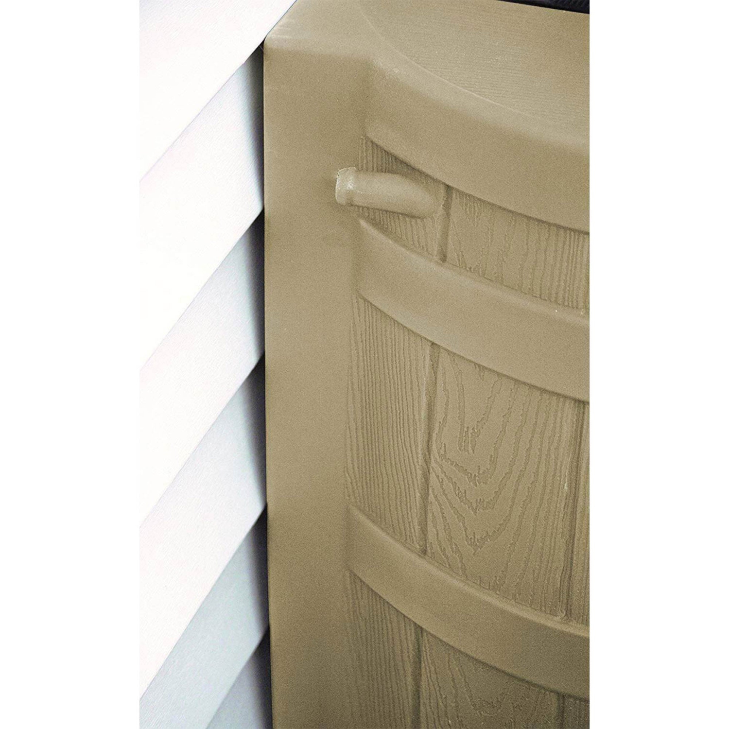 Good Ideas Rain Wizard 50 Gallon Plastic Barrel Water Collector, Khaki