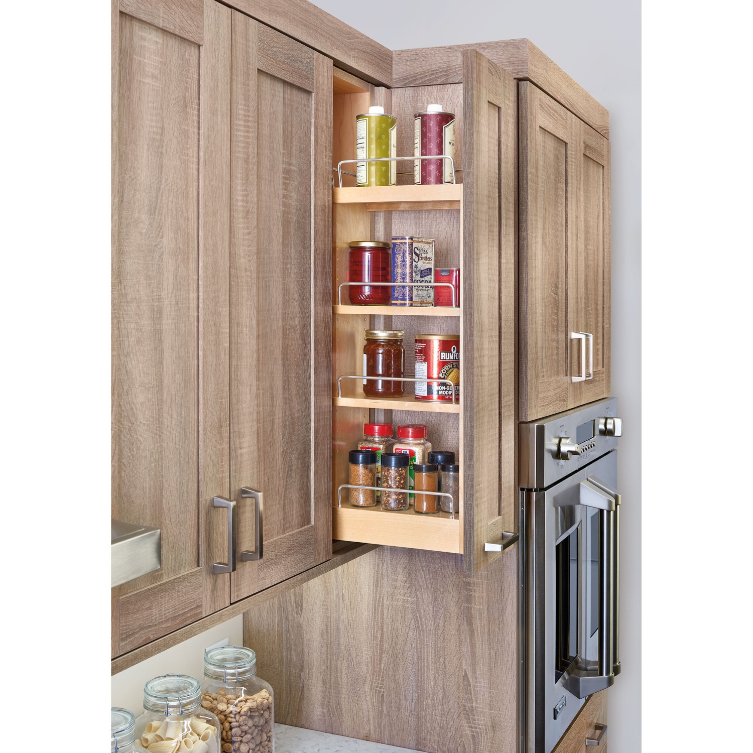 Rev-A-Shelf 6" Pullout Kitchen Wall Cabinet Organizer Soft-close, 448-BBSCWC-6C