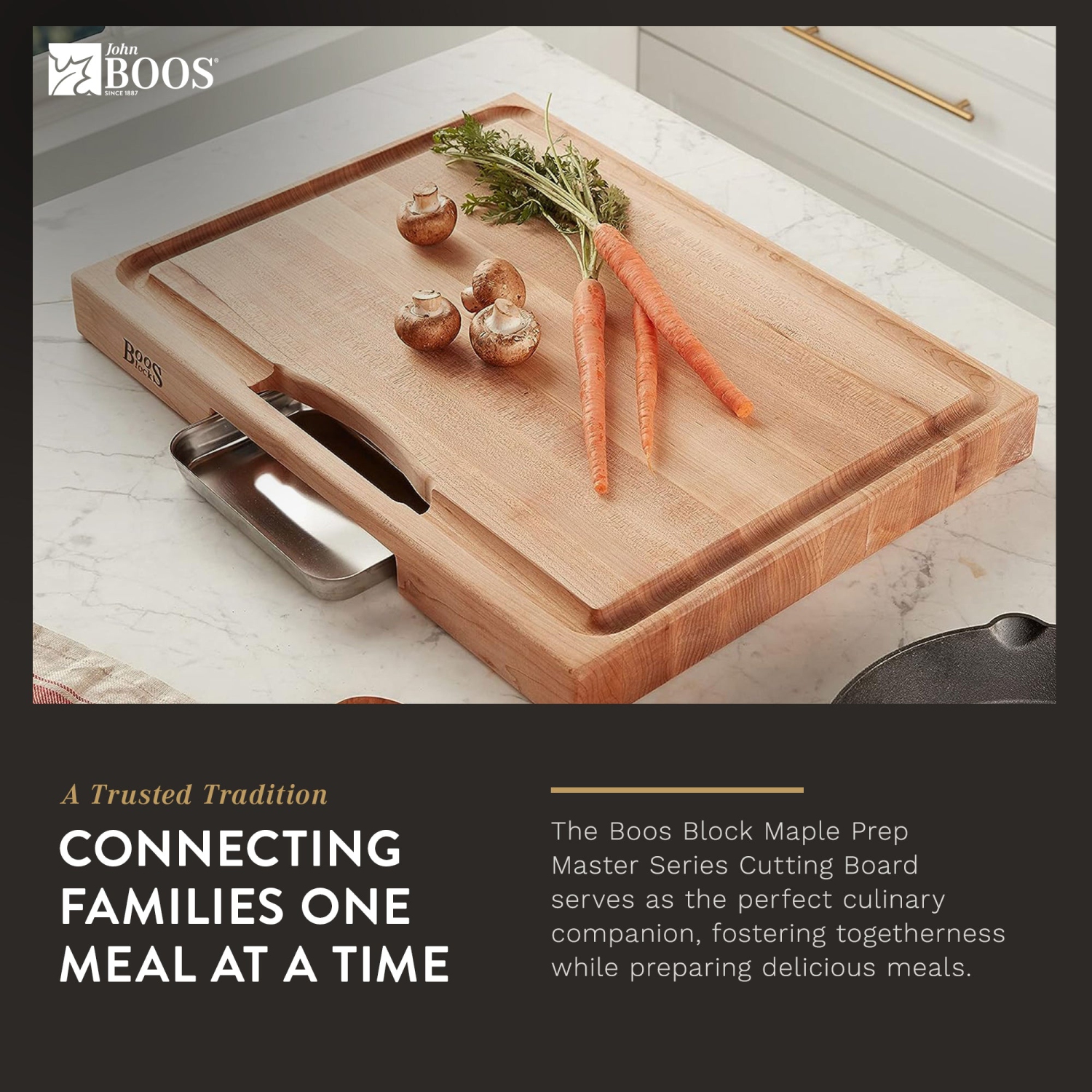 John Boos – planche à découper réversible en bois avec rainure et plateau à jus, érable