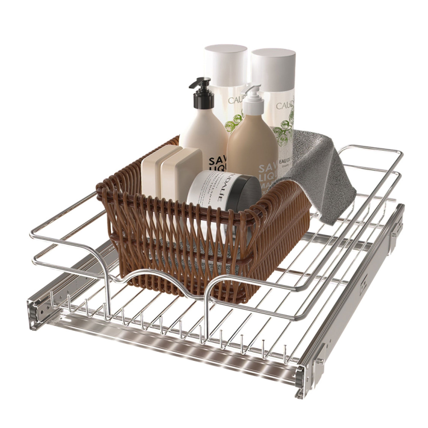 Rev-A-Shelf – Organisateur de panier coulissant pour armoires de cuisine ou de coiffeuse, 15 x 20&nbsp;po, 5WB1-1520CR-1