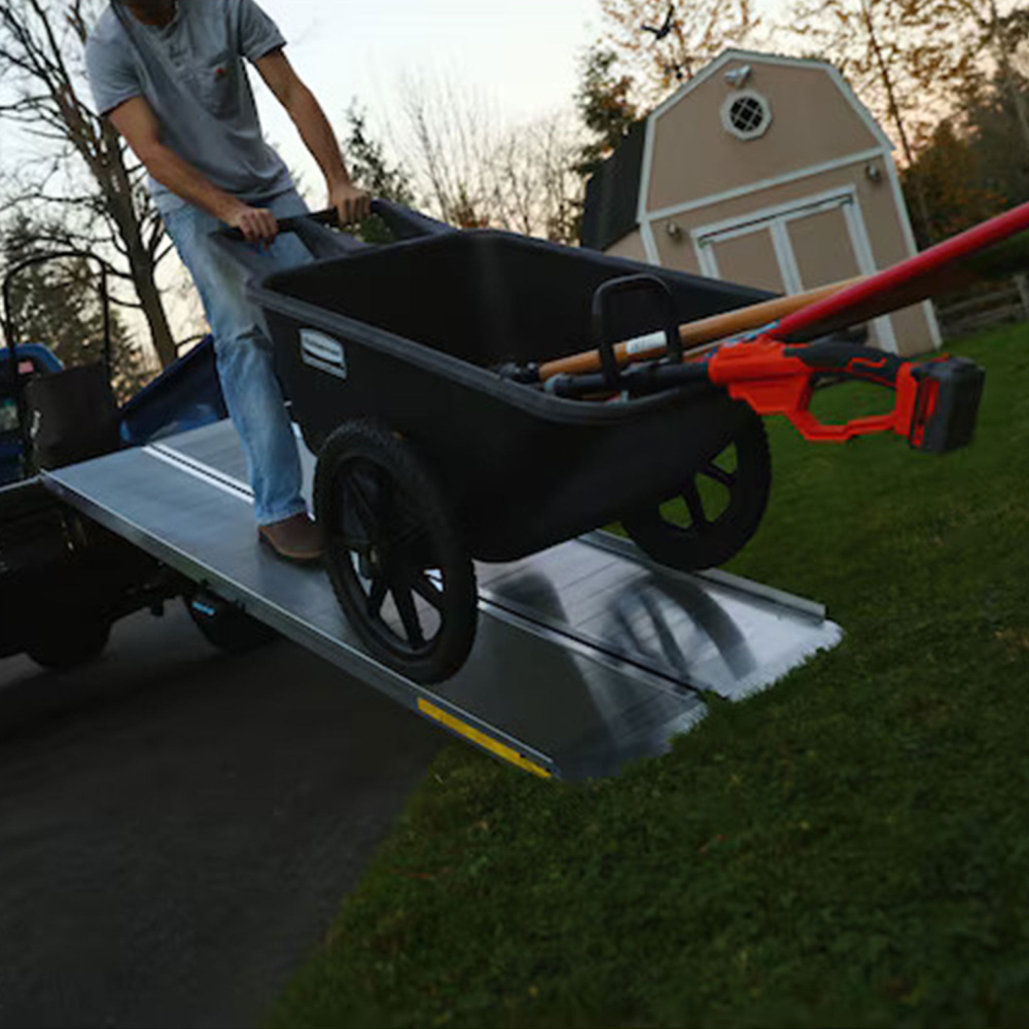 EZ-ACCESS – rampe de chargement portative en aluminium à un pli de 4 pi TRAVERSE, argenté