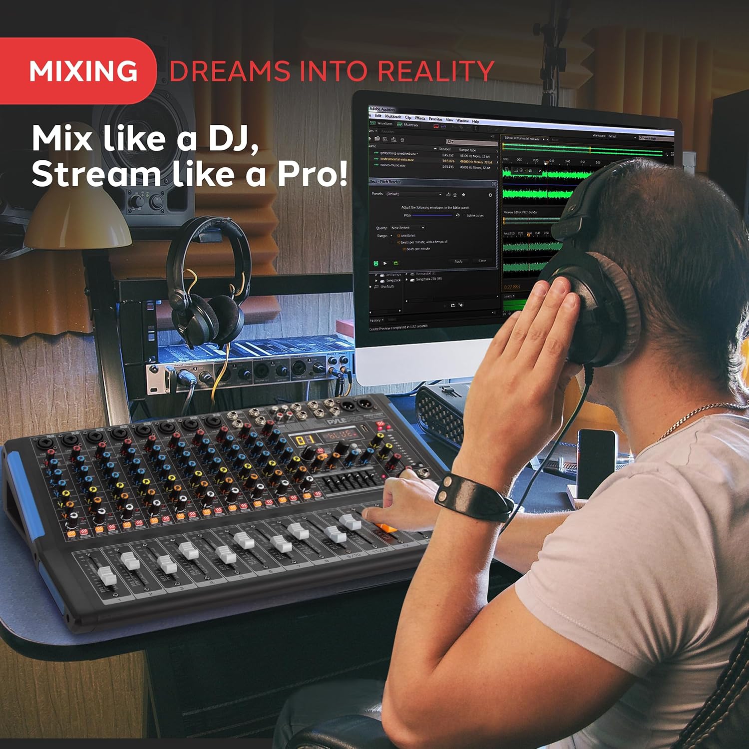 Console de mixage audio studio Bluetooth PMXU128BT 12 canaux de Pyle