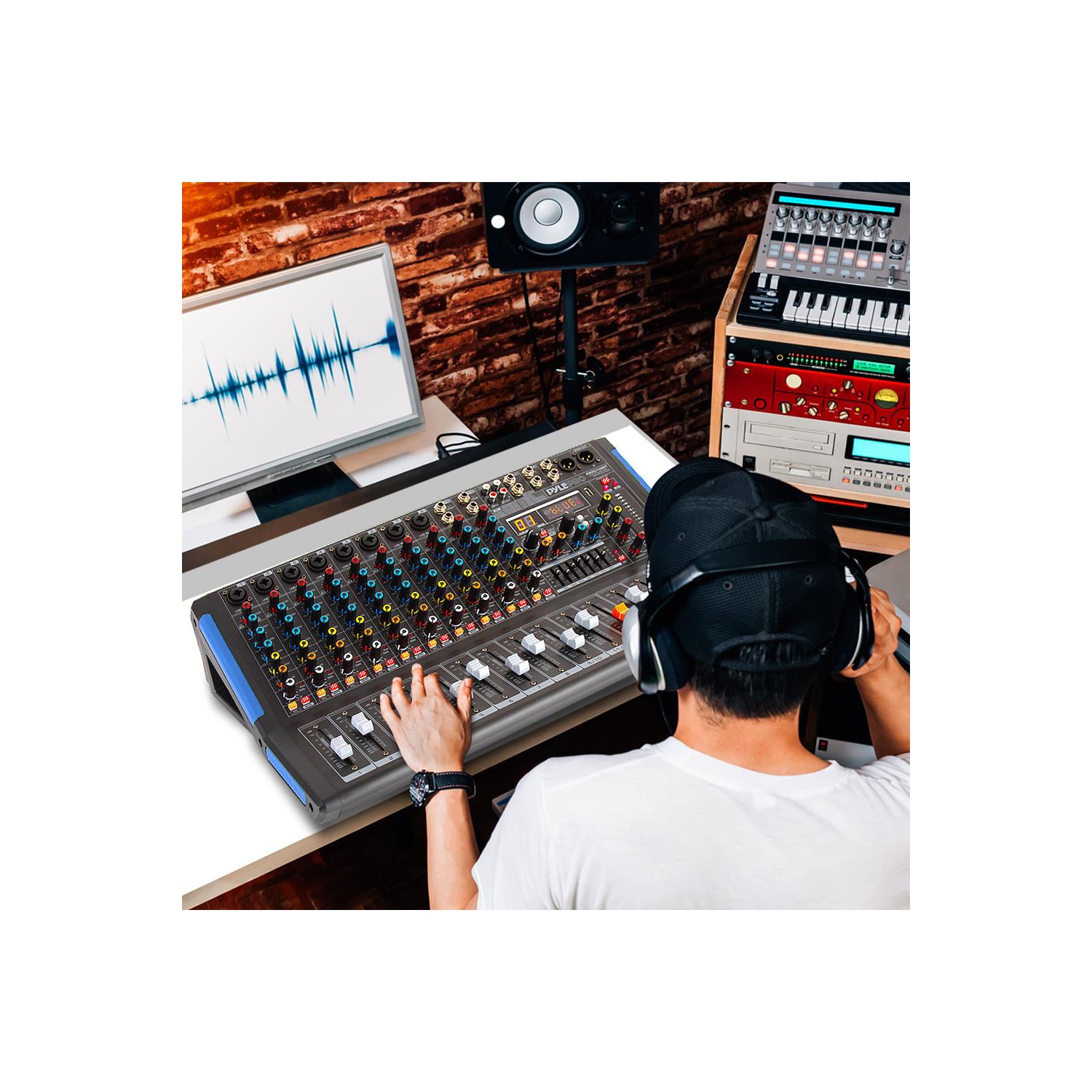 Console de mixage audio studio Bluetooth PMXU128BT 12 canaux de Pyle