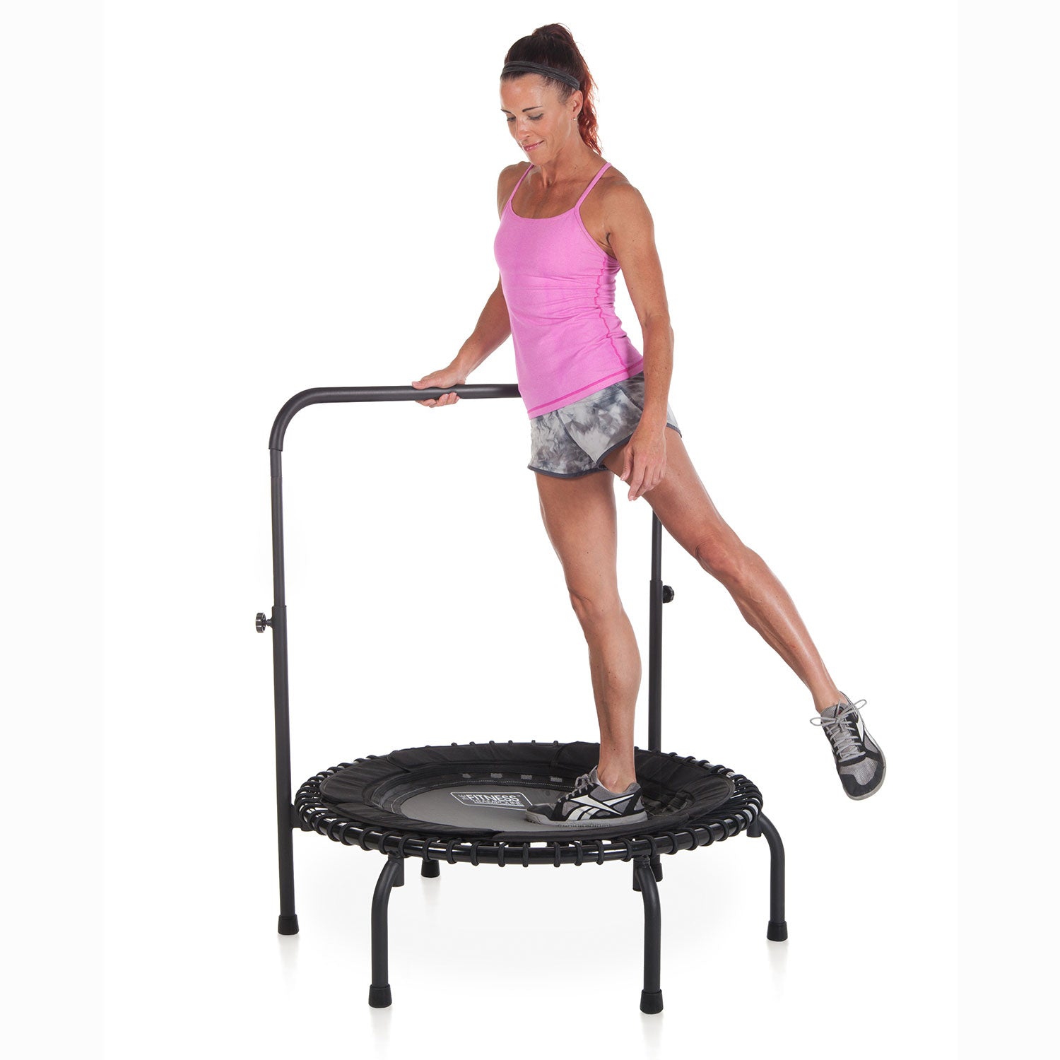 JumpSport – Mini trampoline avec guidon et minitrampoline Fitness Rebounder 250, noir