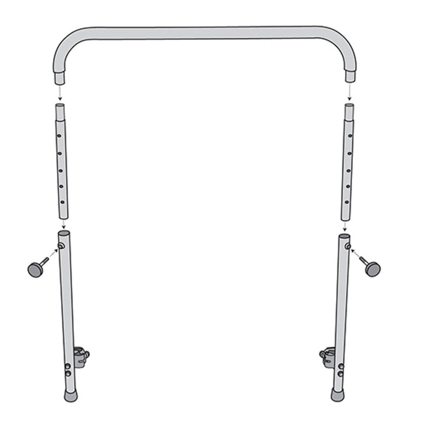 Barre avec poignée JumpSport pour trampolines d'entraînement à jambe droite/droite de 39 po