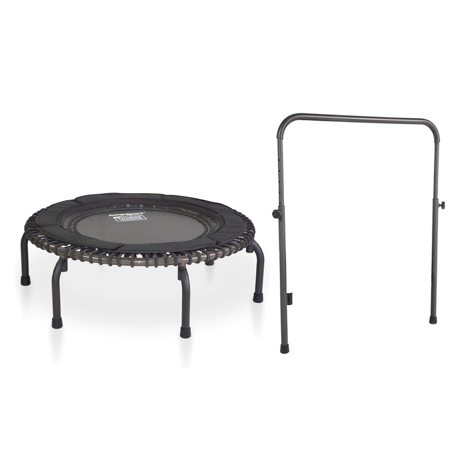 Trampoline d'intérieur robuste de 39 po avec barre de poignée JumpSport 370 PRO