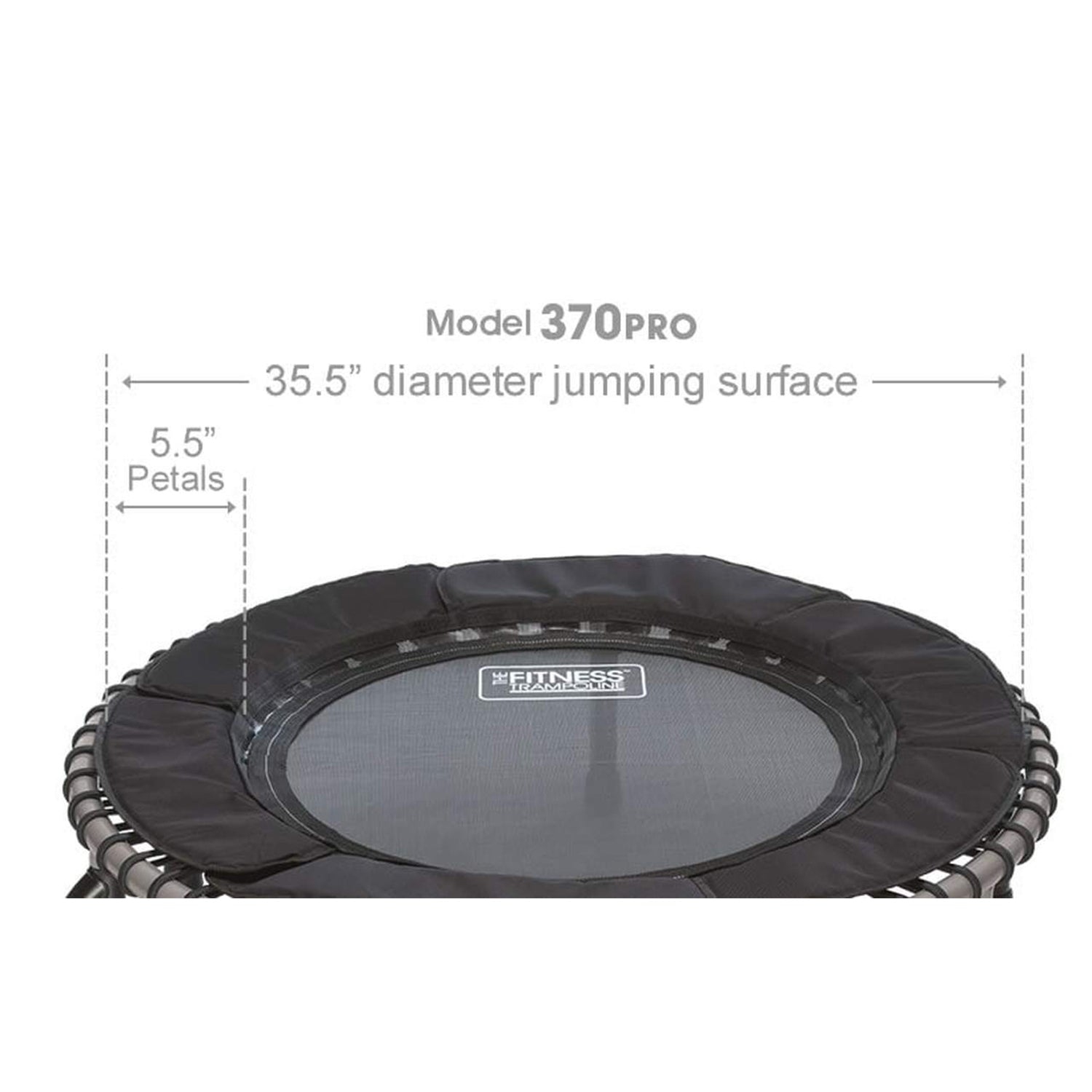 Trampoline d'intérieur robuste de 39 po avec barre de poignée JumpSport 370 PRO