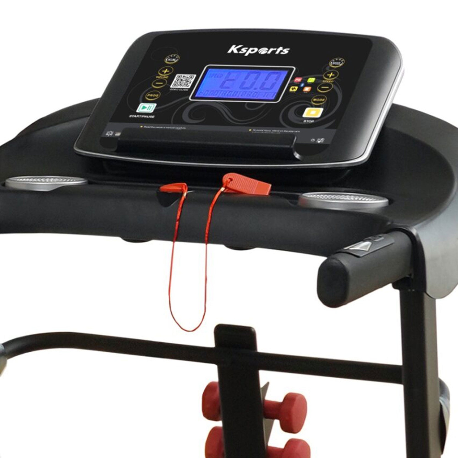 Tapis roulant pliable large 16,5 po de Ksports avec Bluetooth et application de suivi de la mise en forme