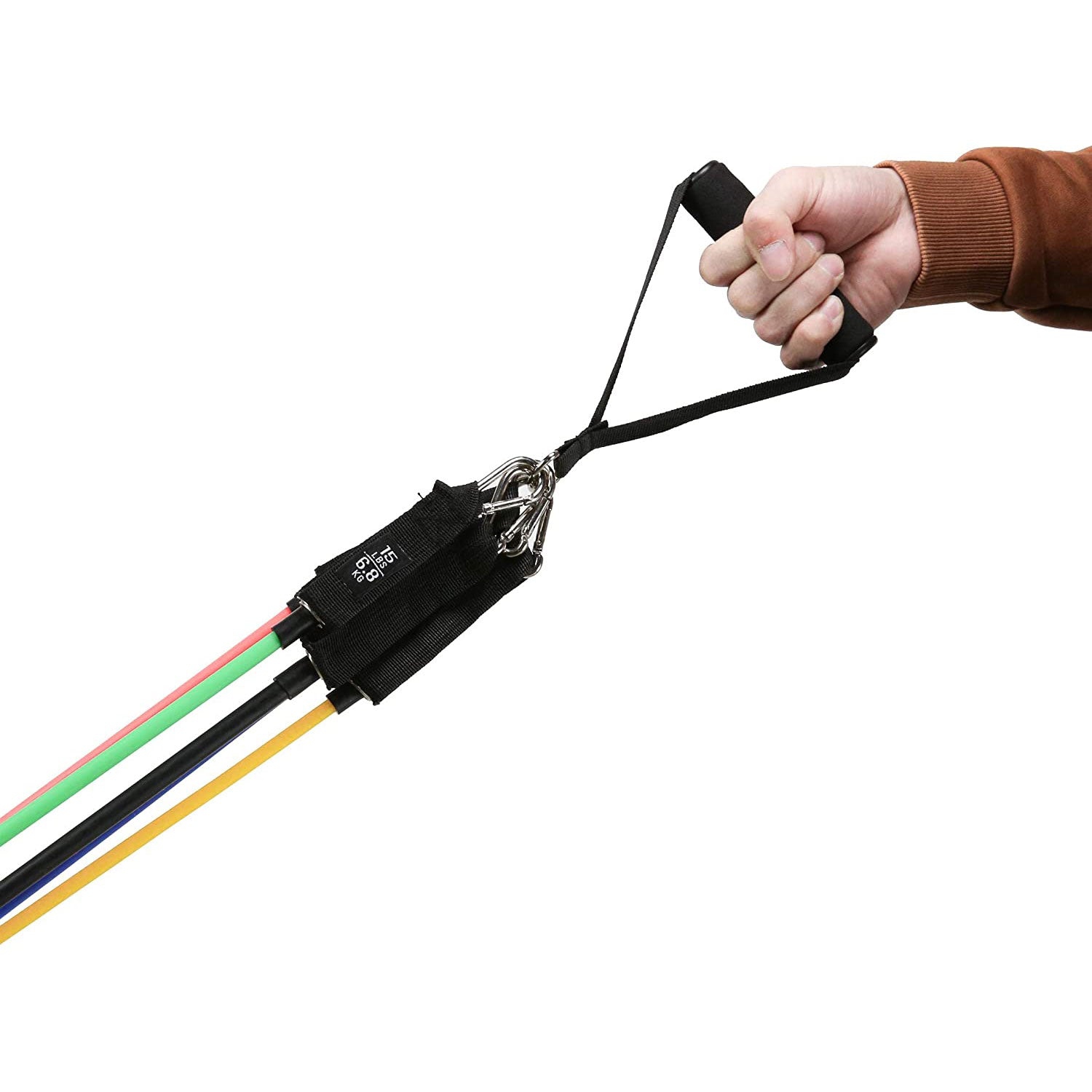 Bande de résistance 110&nbsp;lb maximum de HaraHatha avec 5 bandes et 2 poignées