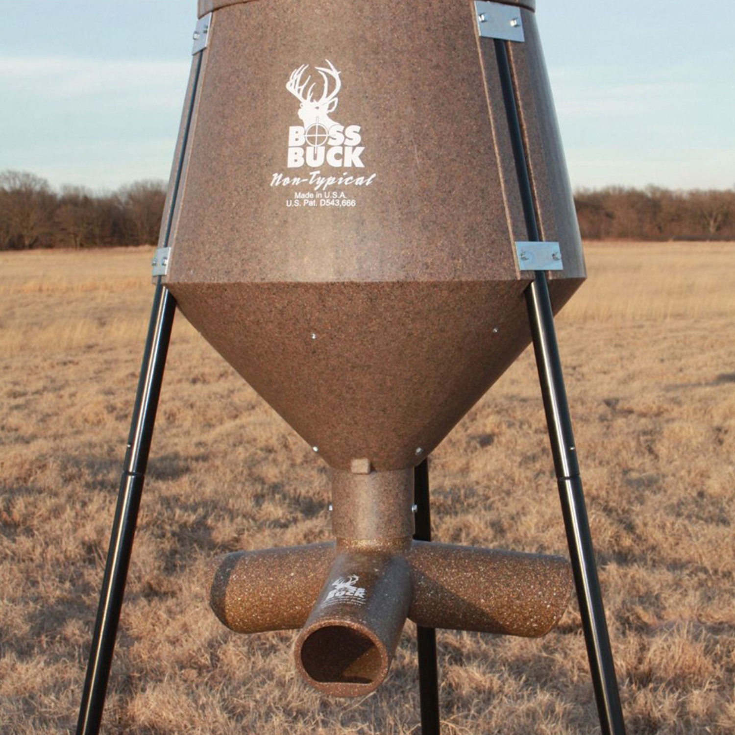 Boss Buck Gravity Fed Tripod Game Deer Corn and Protein Pellet Feeder