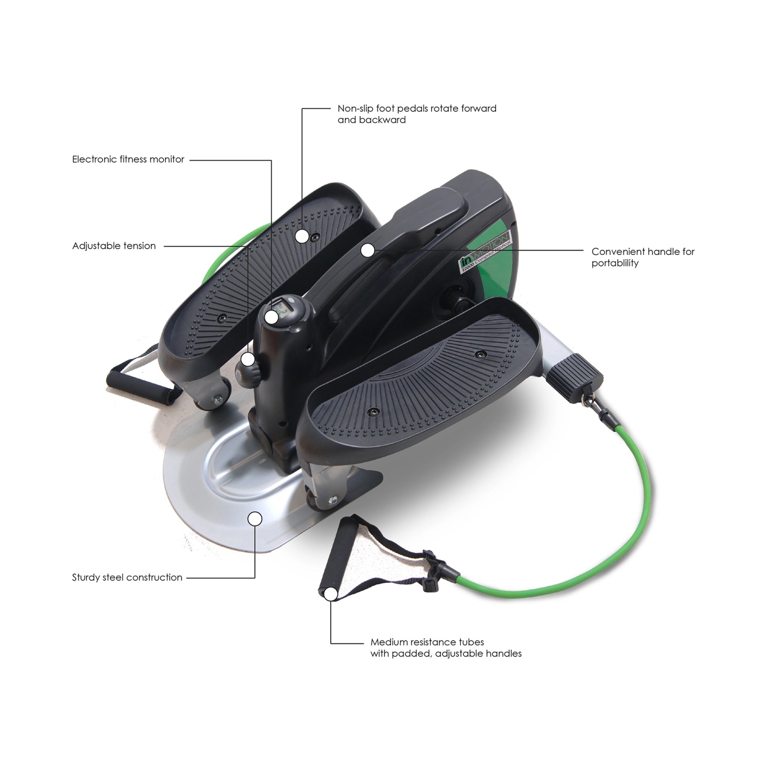 Appareil elliptique compact pour tout le corps InMotion de Stamina avec cordes de résistance