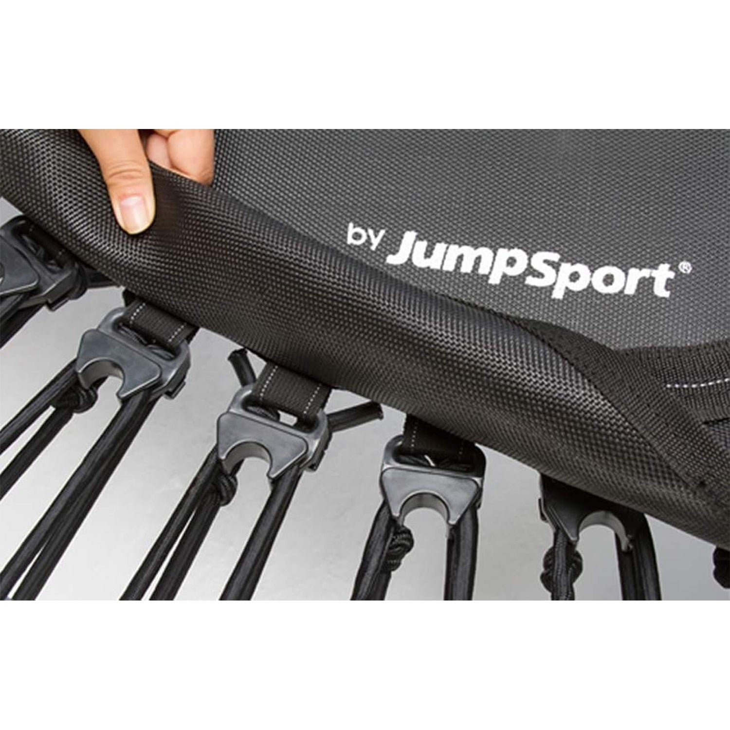 JumpSport – Mini trampoline d’intérieur de 39 po avec barre de poignées, noir, 350 cm